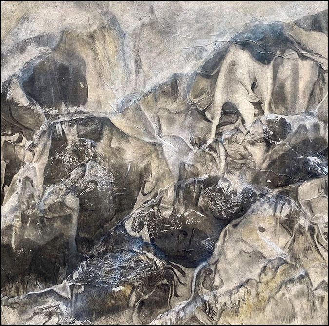 Ice Cliff Ledge II (2022): 18 x 18 inches