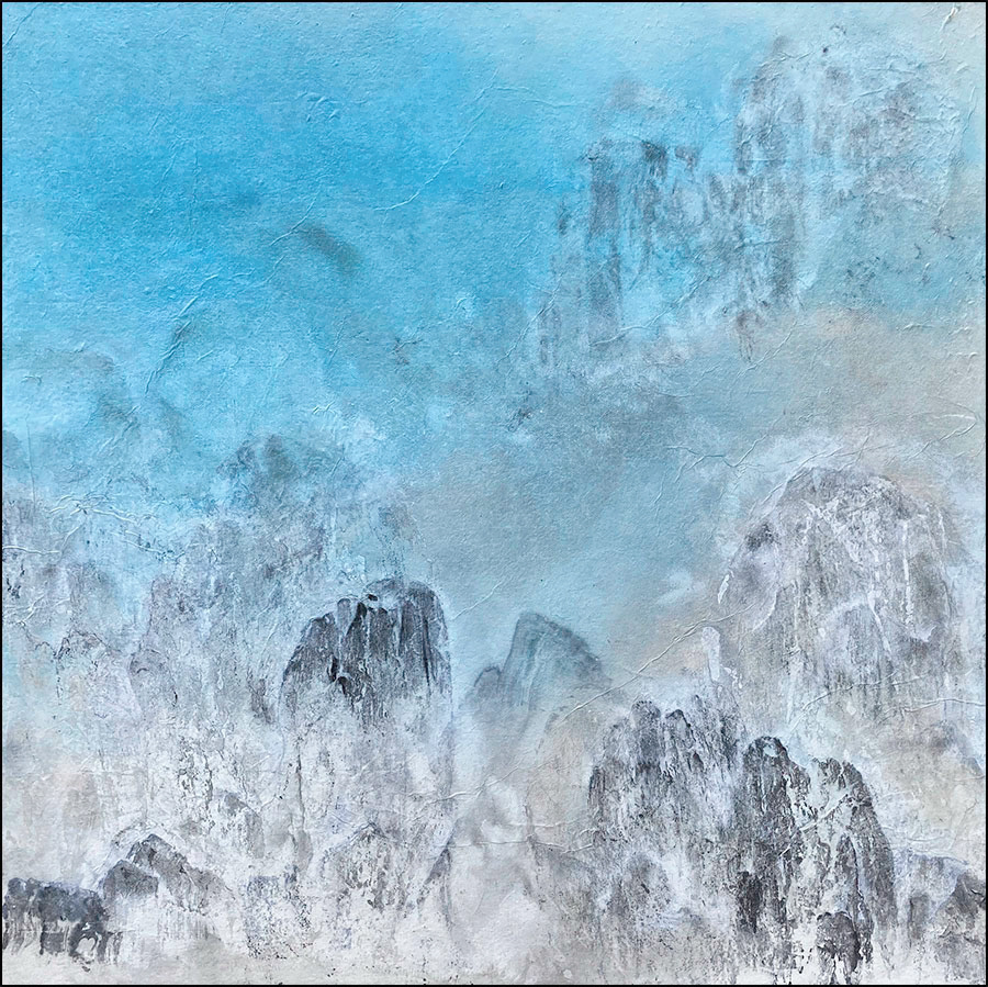 Snow Wave Mountains II (2020): 24 x 24 inches