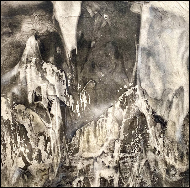 Ice Cliff Ledge (2022): 18 x 18 inches