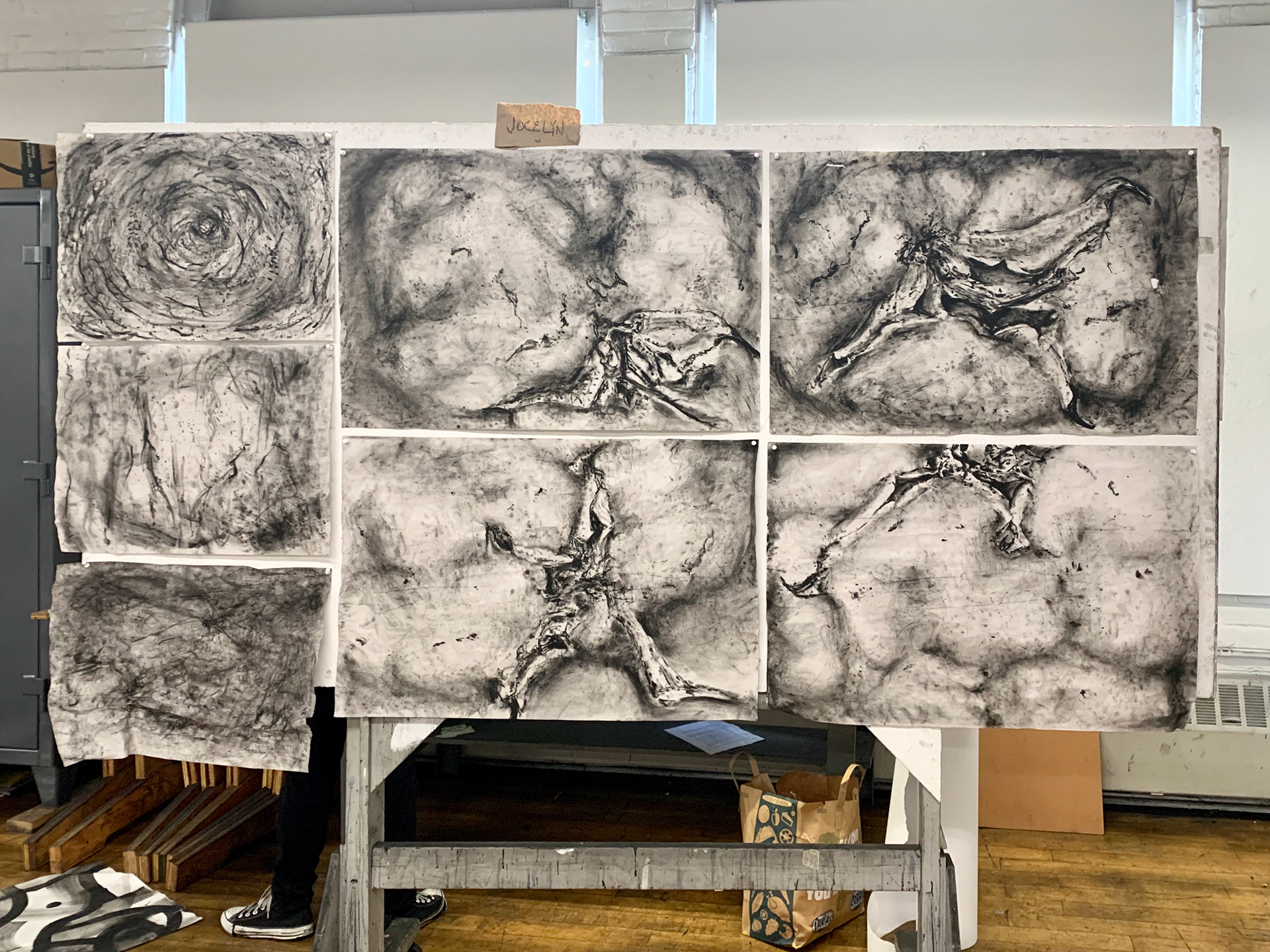 Week 6: Wet charcoal tonal drawing of a nature form