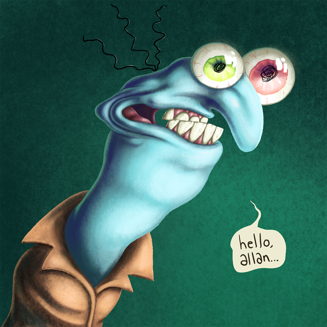 Commission for a painting of the character Mr. Landlord from the series "Smiling Friends"