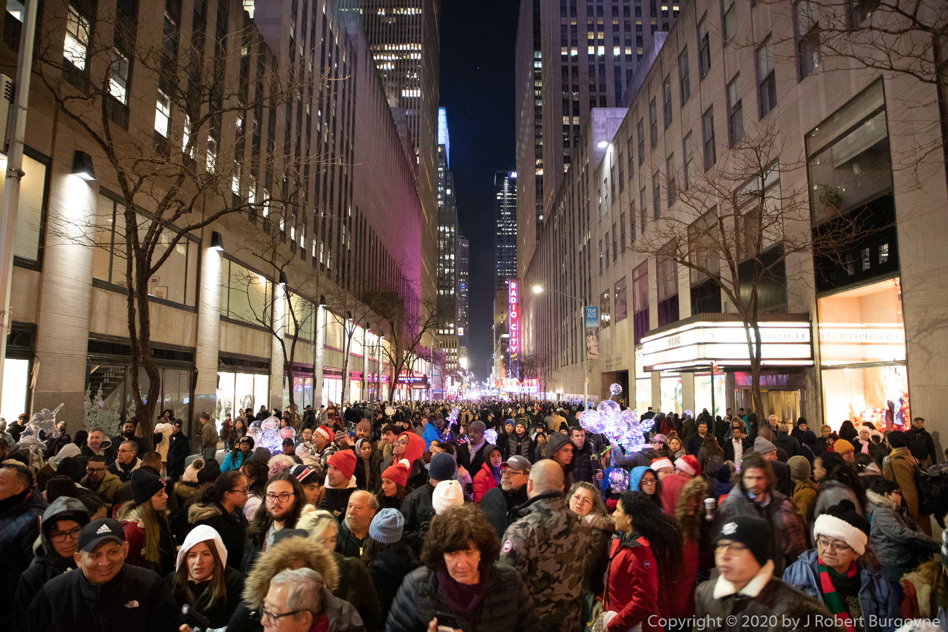 West 50th Street between 5th and 6th Avenues — Christmas Night, 2019