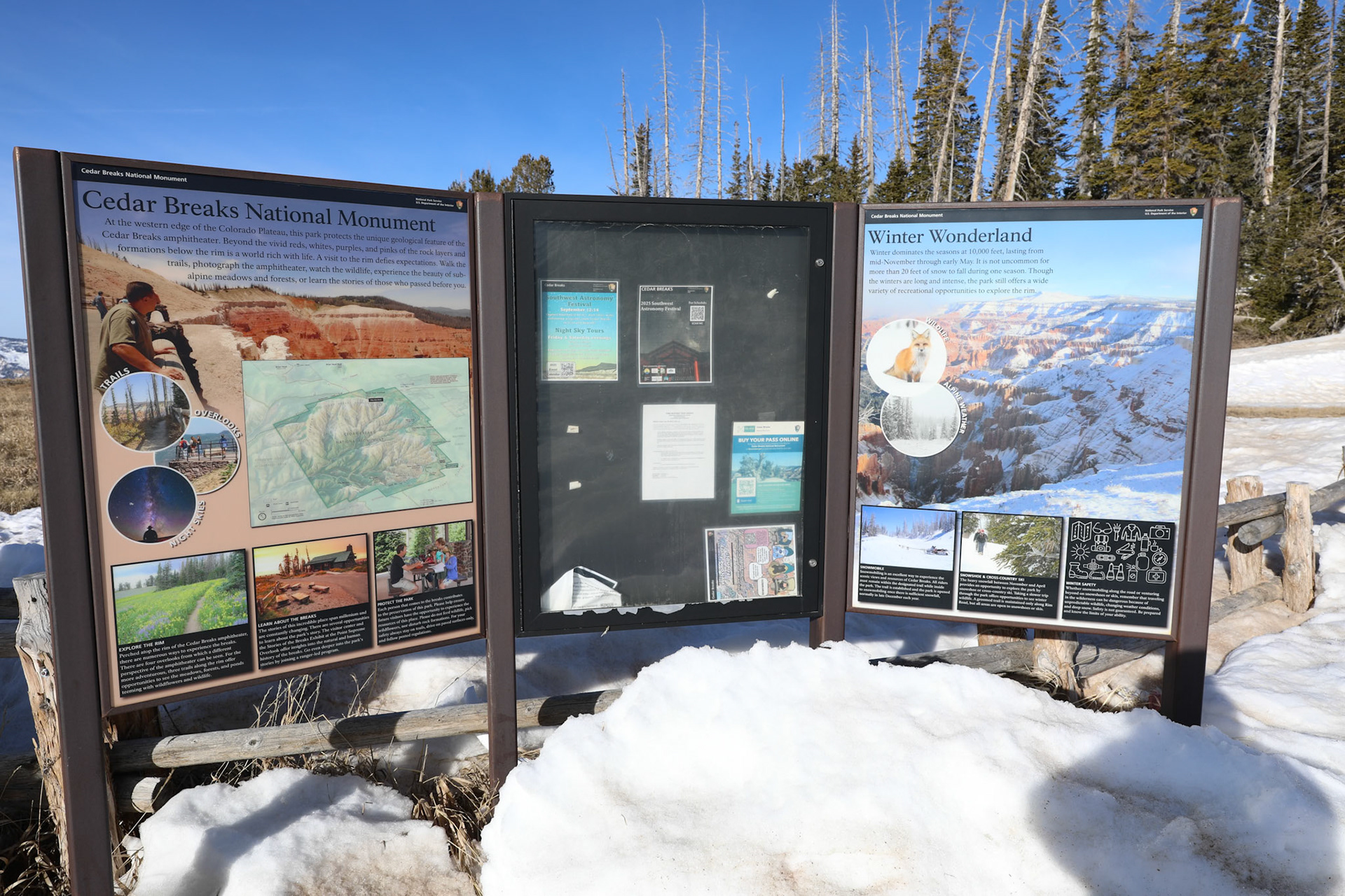 Trails for hiking, cross country skiing, snowmobiles