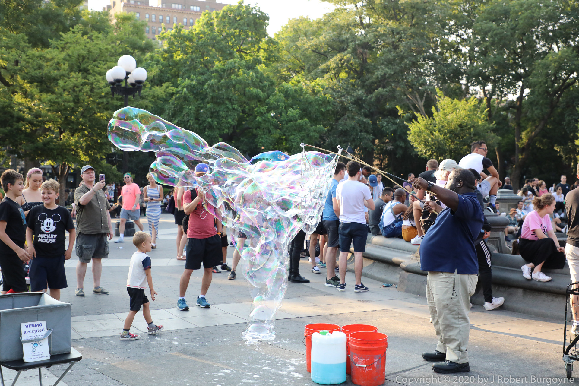 Creator of Giant Soap Bubbles at Washington Square Park — July 7, 2019