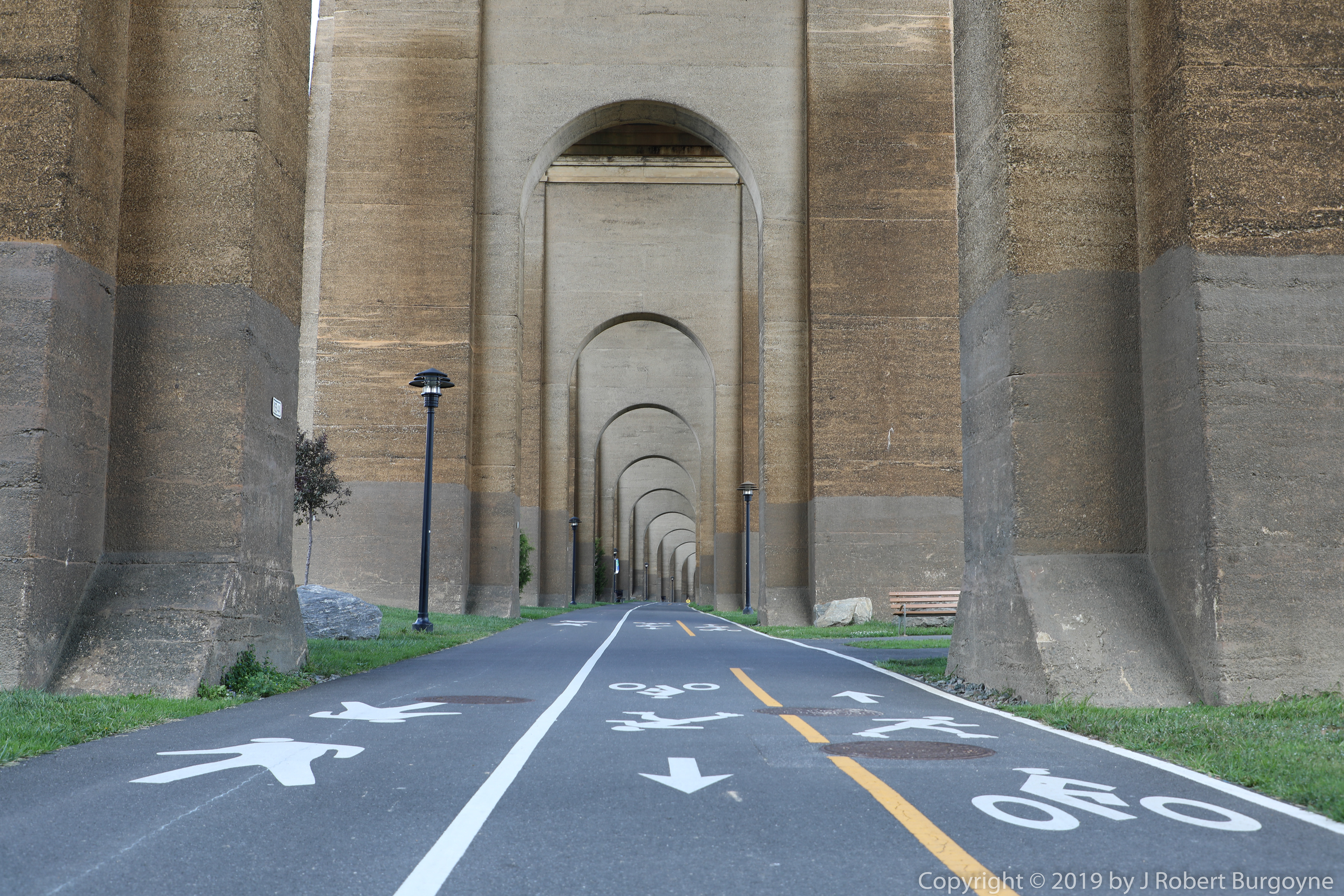 Bicycling Path Beneath the Railroad Viaduct for Hell Gate Bridge, Randall's Island