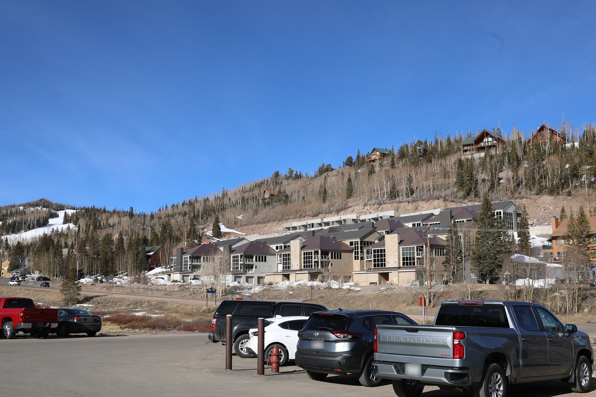 Parking Lot View from Giant Steps Ski Lodge and Lifts