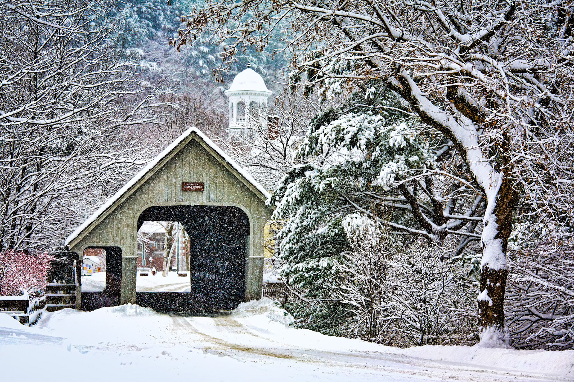 "Middle Bridge Winter" --Woodstock