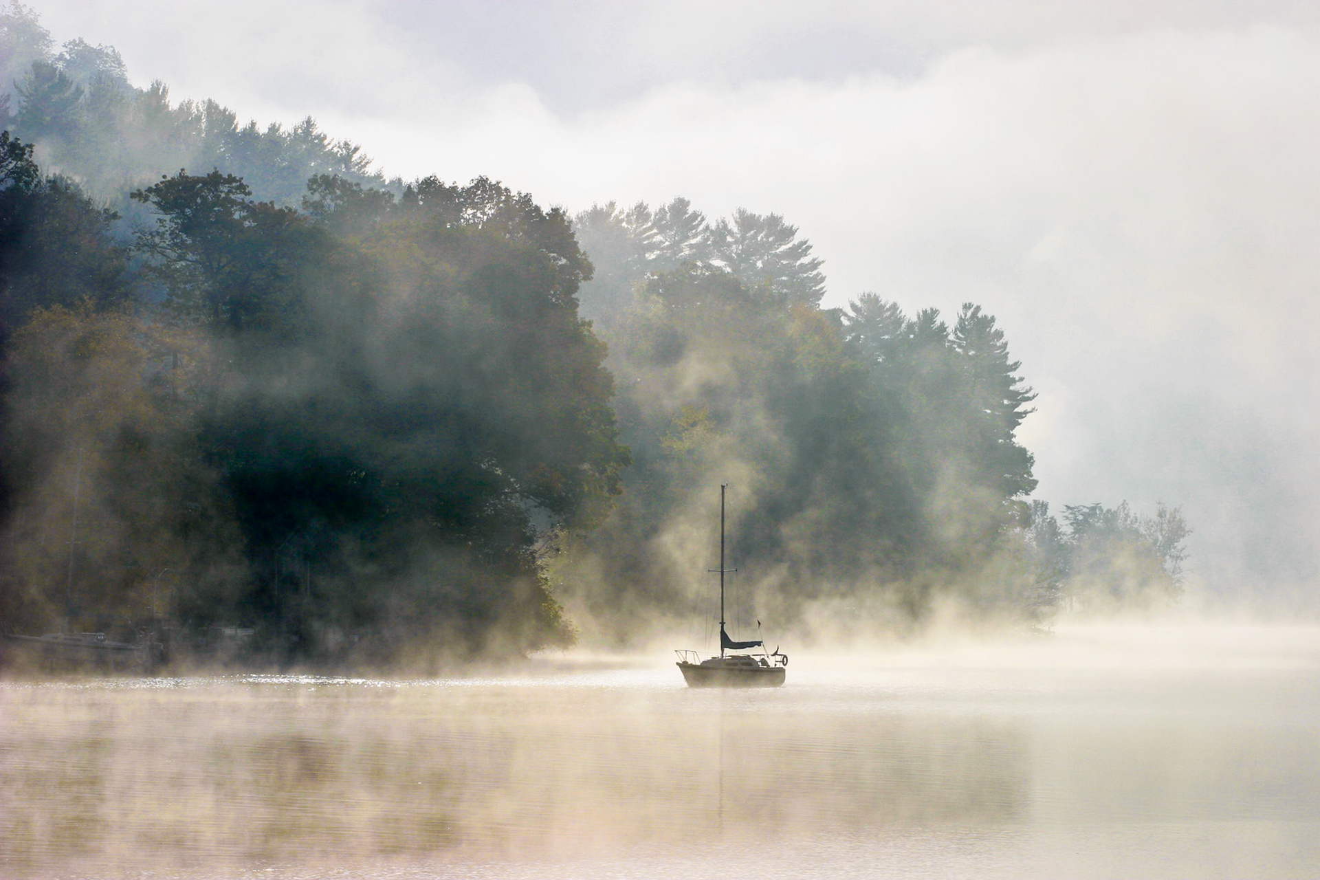 "Lakeside Fog" --Lake Bomoseen