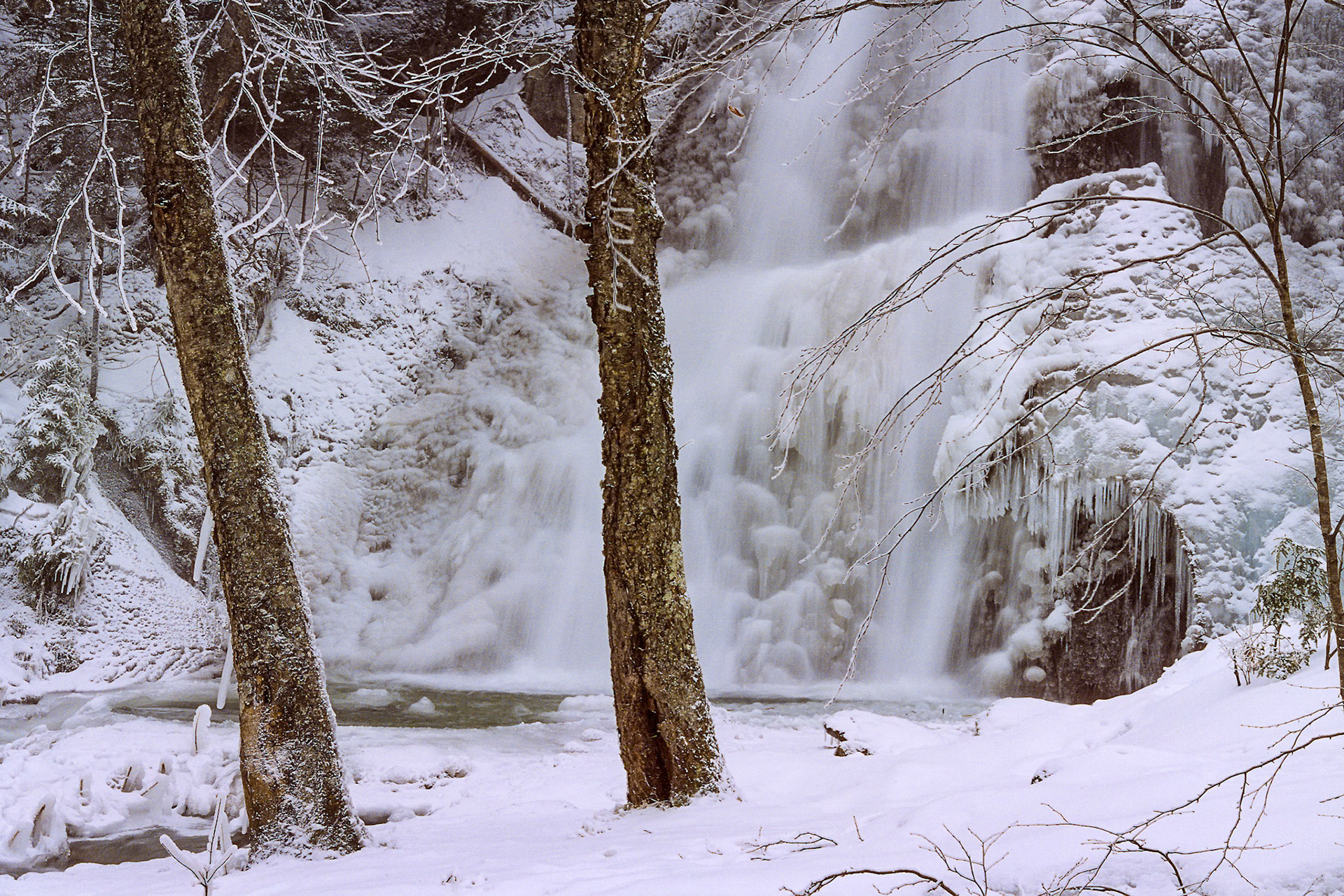 "Moss Glen Falls Winter" --Granville