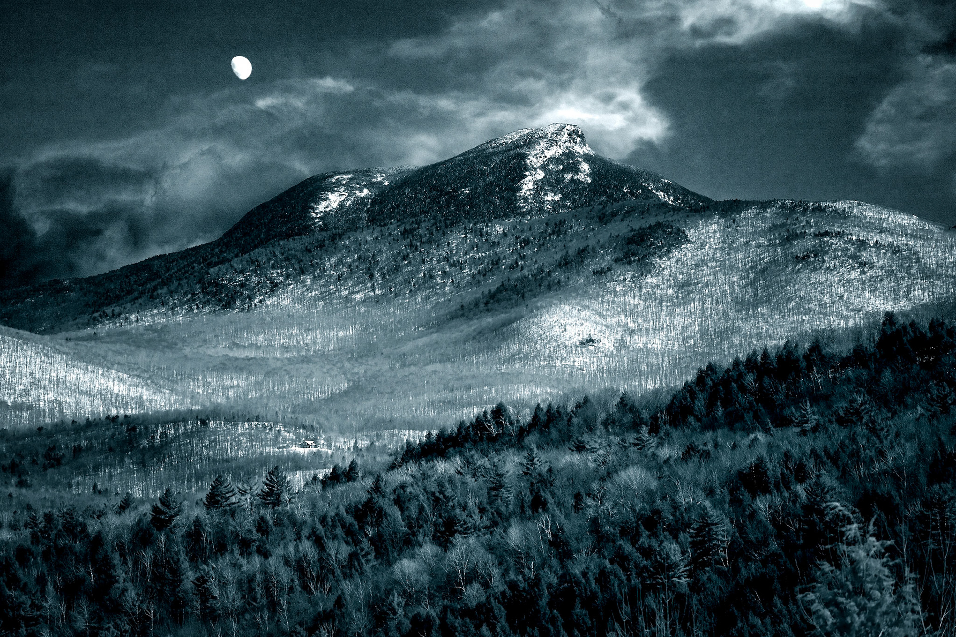 "Camel's Hump Moonrise" --Huntington