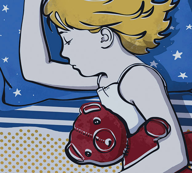 Śpiąca Syrenka - Ursynowskie Murale - ul. Teligi 2 - Warszawa 2019