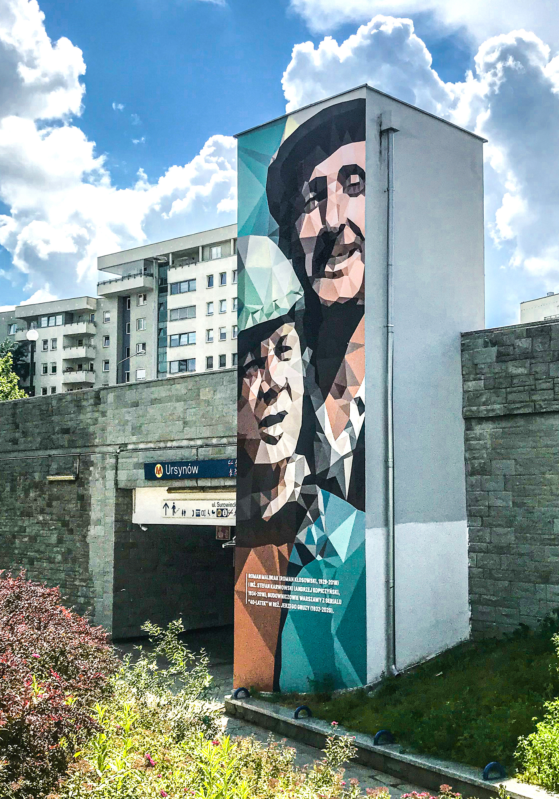 "Czterdziestolatek" (A. Kopiczyński, R. Kłosowski) - Murale Metra (Ursynów) - Warszawa 2021