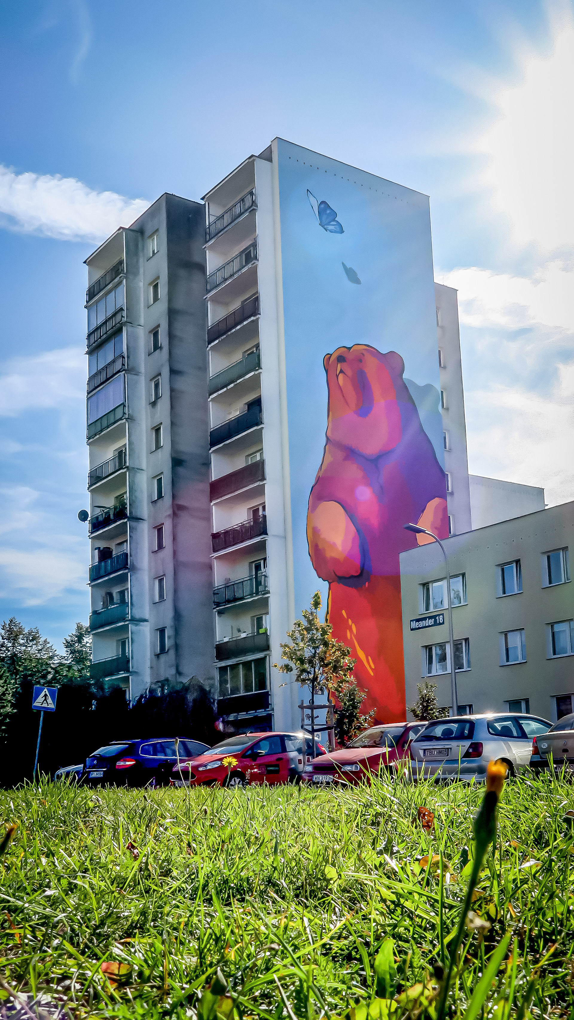 Miś - Ursynowskie Murale - ul. Meander 18 - Warszawa 2017