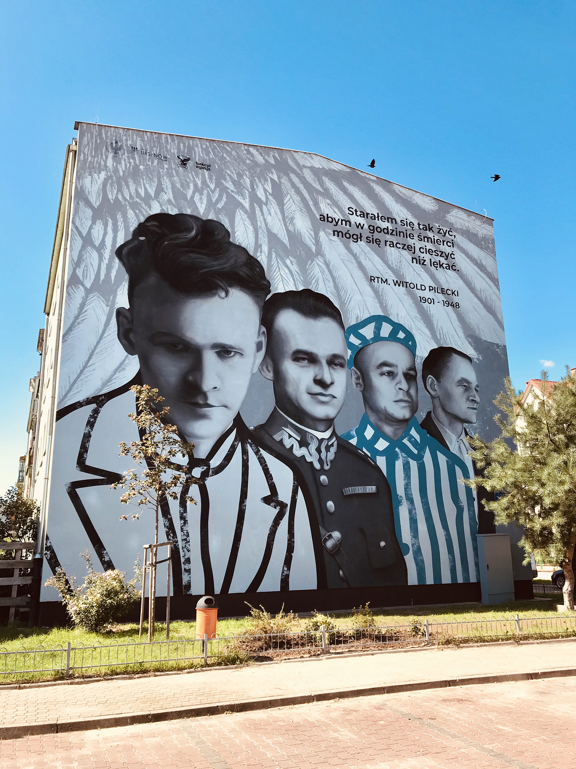 Mural pamięci rtm Witolda Pileckiego - Ursynowskie Murale - MON - ul. rtm W. Pileckiego 111 - Warszawa 2020