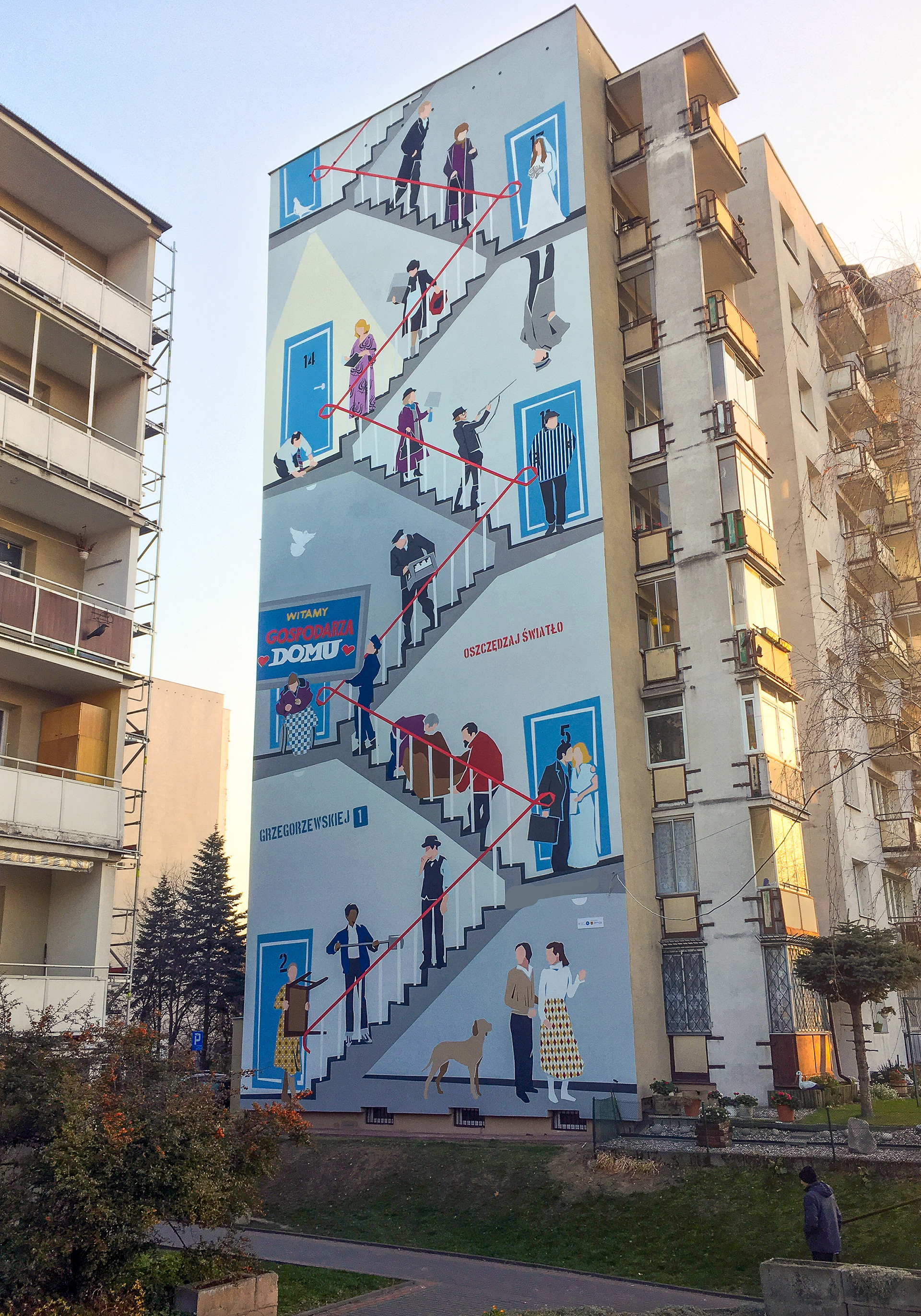 Murale "Alternatywy 4" - Ursynowskie Murale - ul. Grzegorzewskiej 1 i 3 - Warszawa 2018 