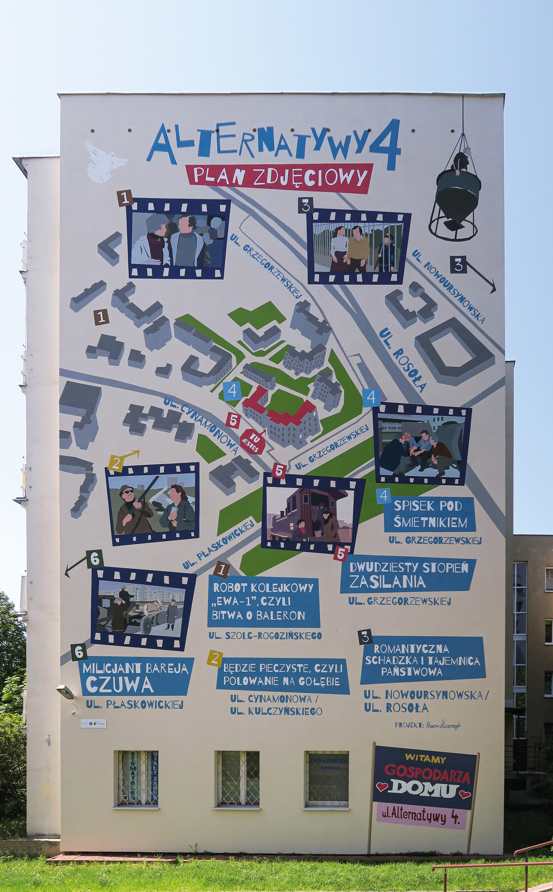 Murale "Alternatywy 4" - Ursynowskie Murale - ul. Grzegorzewskiej 1 i 3 - Warszawa 2018 