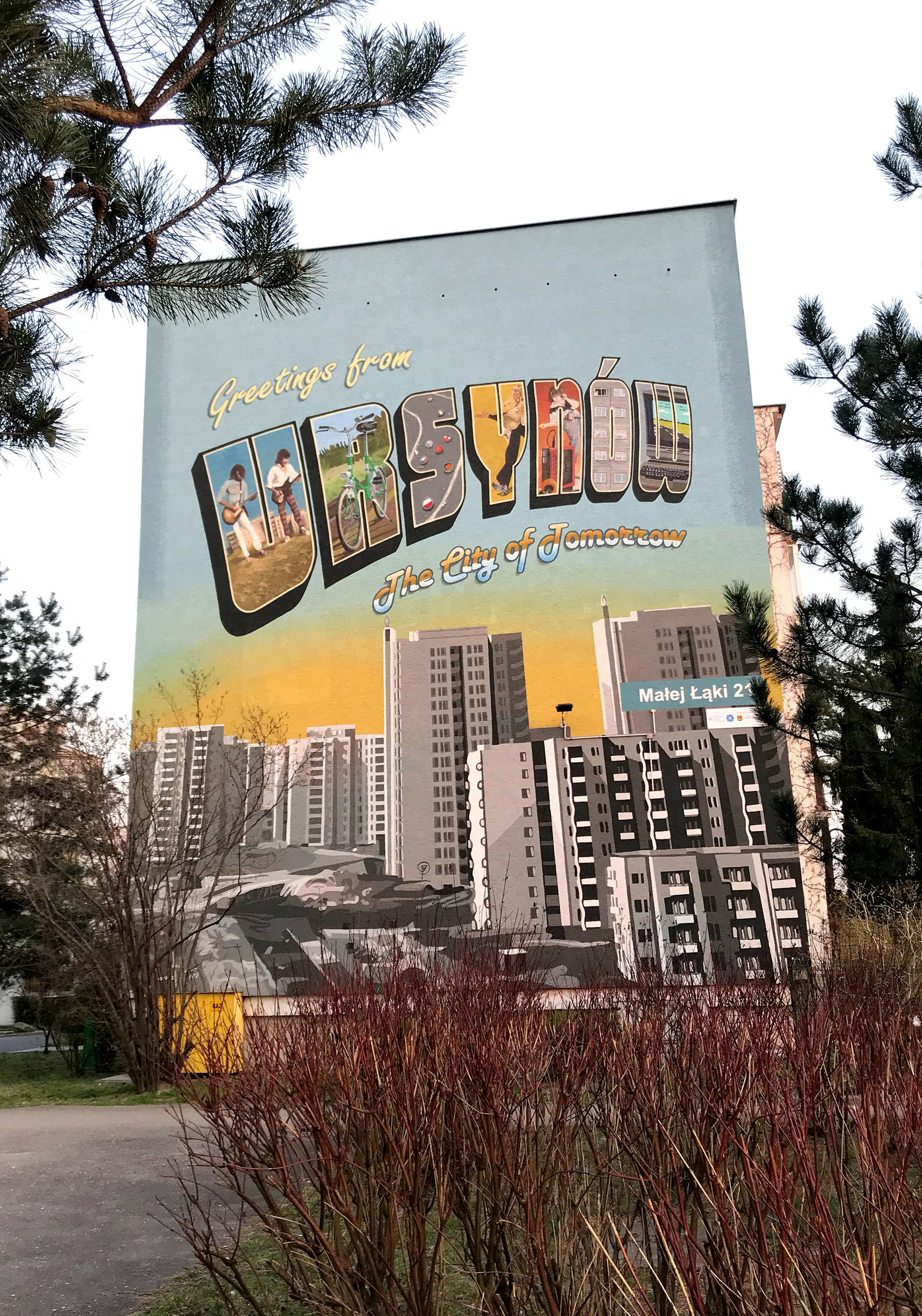 Pocztówka z Ursynowa - Ursynowskie Murale - ul. Małej Łąki 21 - Warszawa 2020