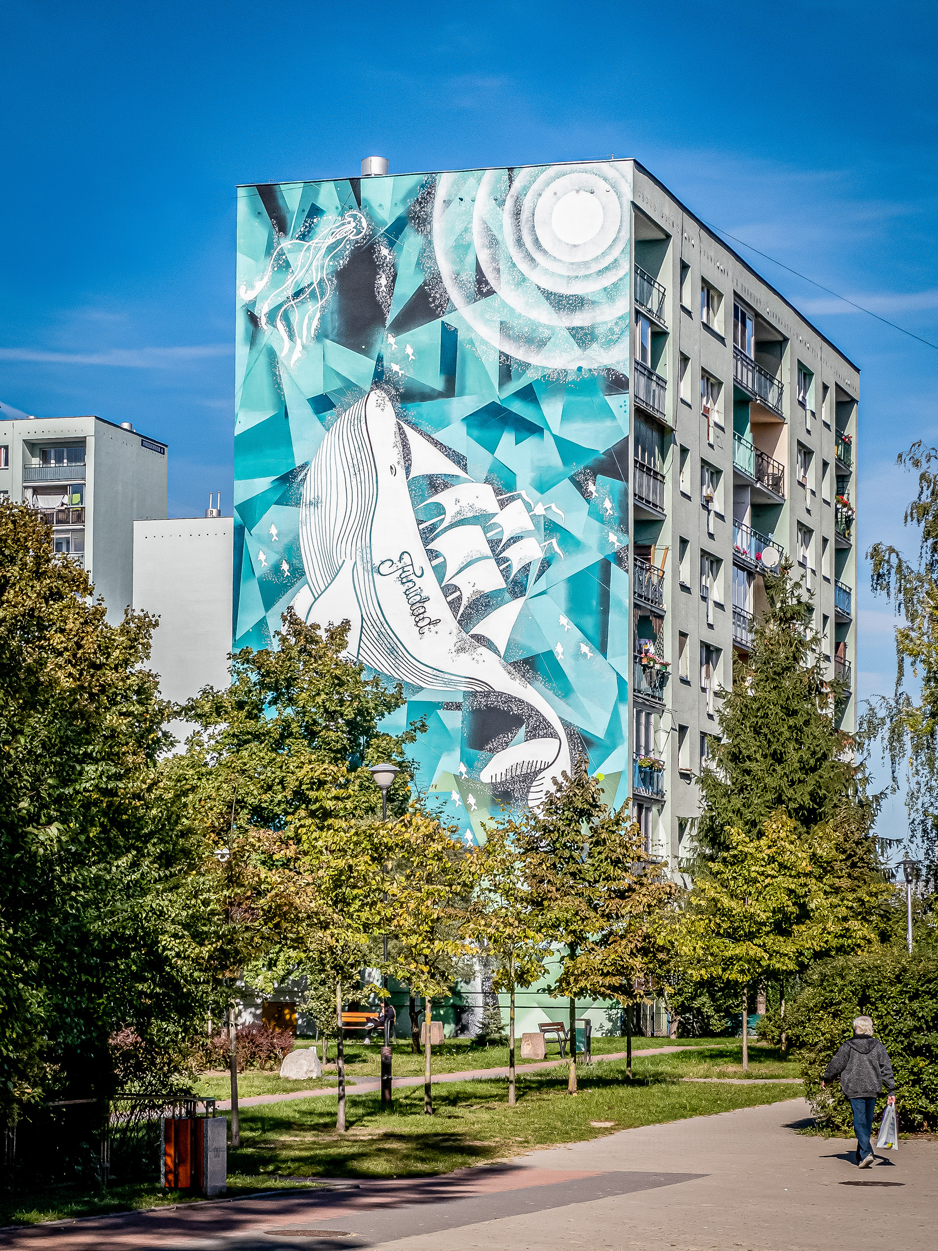 Wieloryb - Ursynowskie Murale - ul. Magellana 2 - Warszawa 2018