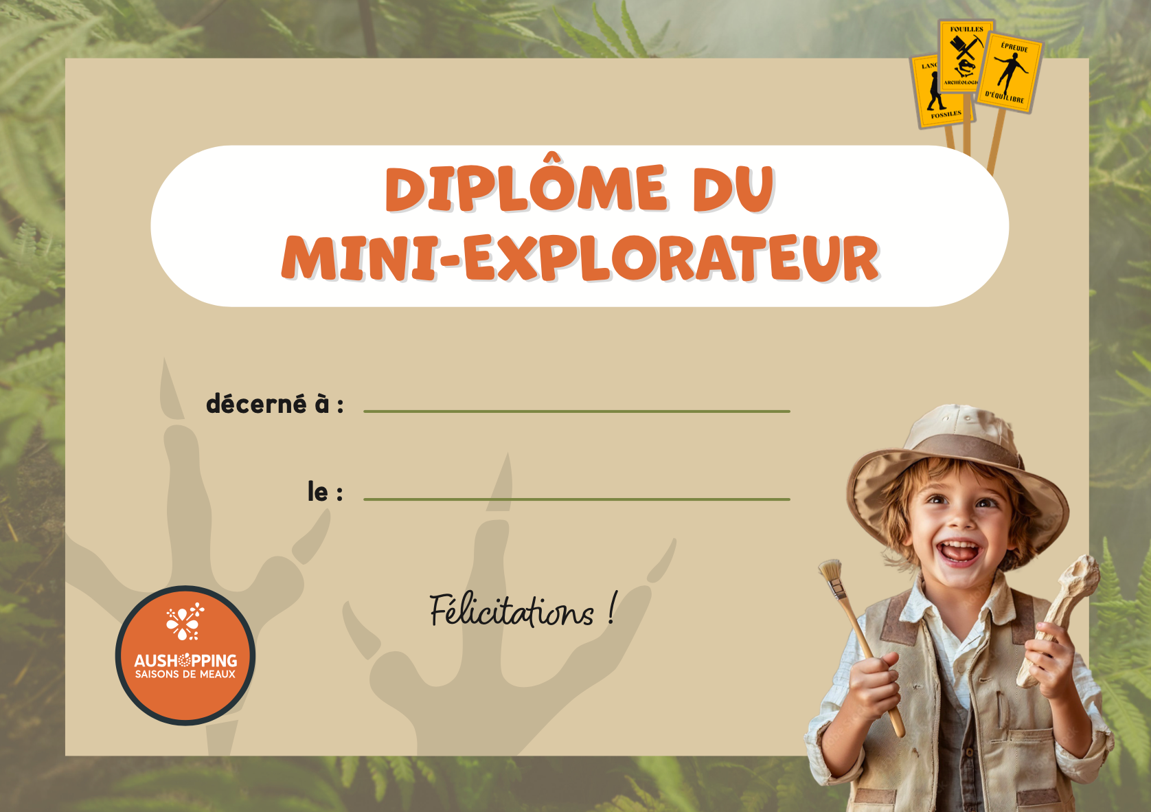 Bloome - Visuel du diplôme à remettre aux participants de l'animation