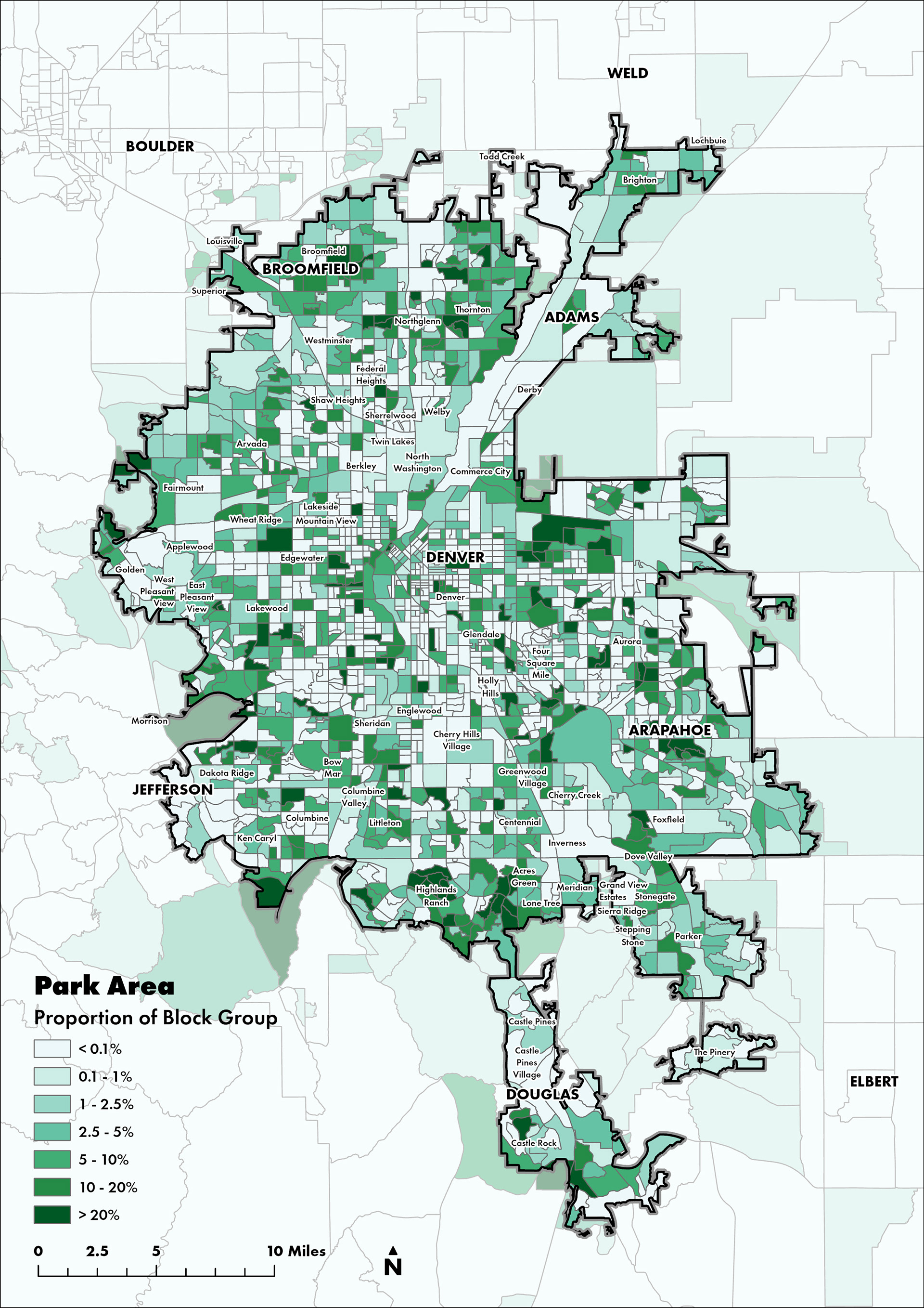 Map 4 Map of Park Area as proportion of Block Group area
