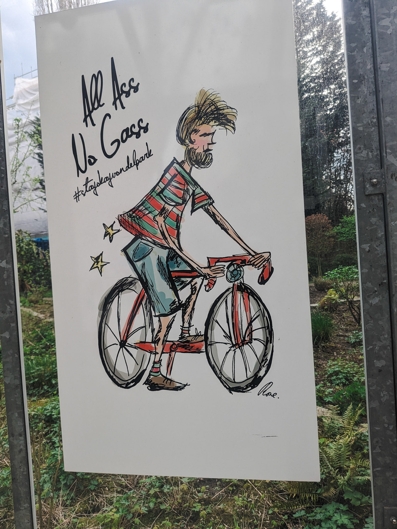 all ass no gas, poster at the stayokay hostel in Amsterdam