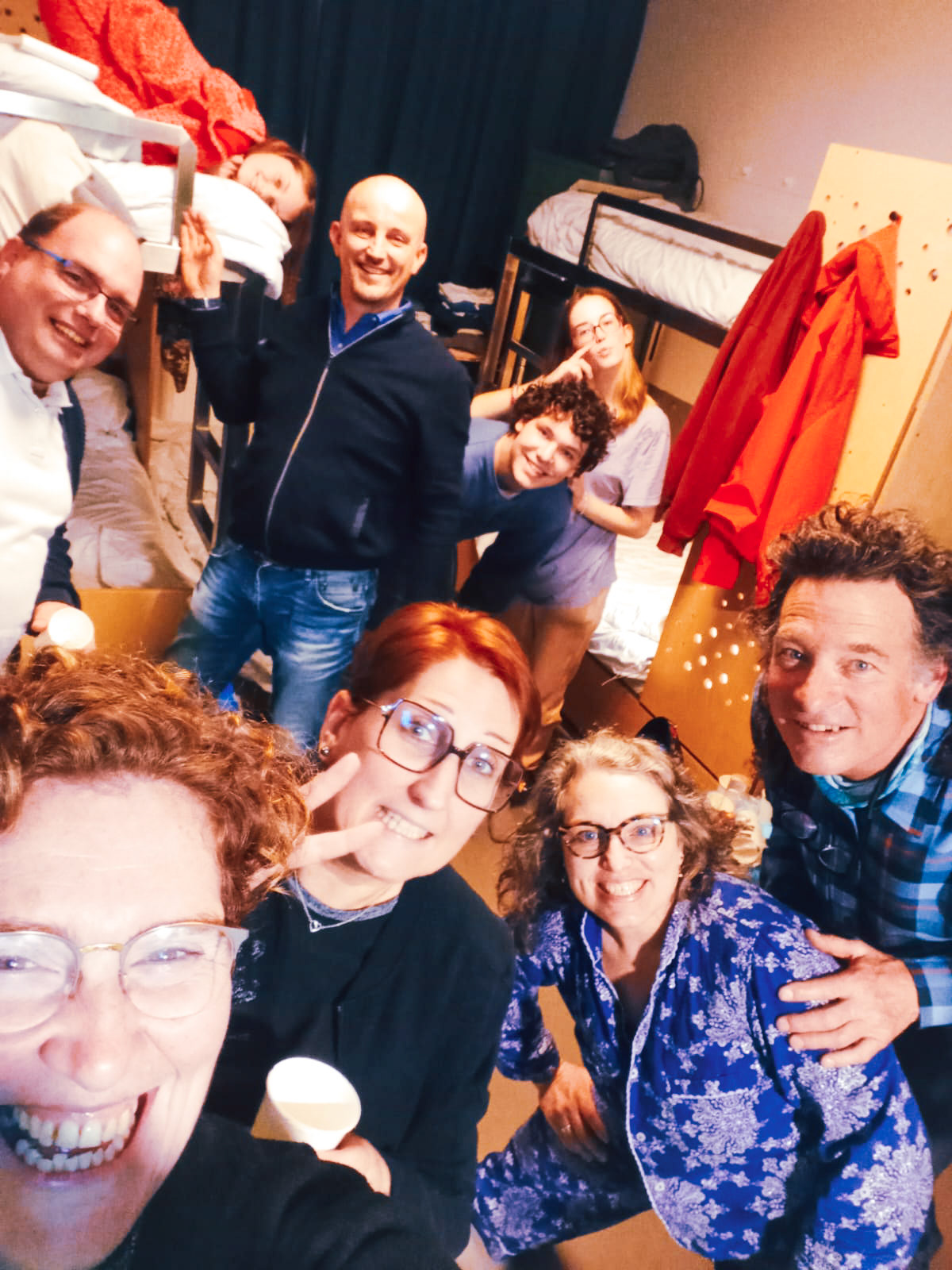 All 9 of Band Belg-ica members in our hostel room!