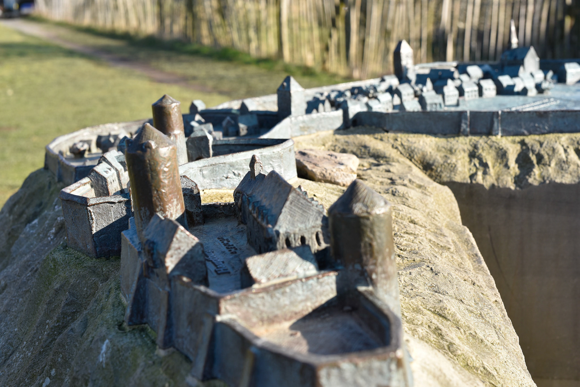 Miniature bronze of the castle/town