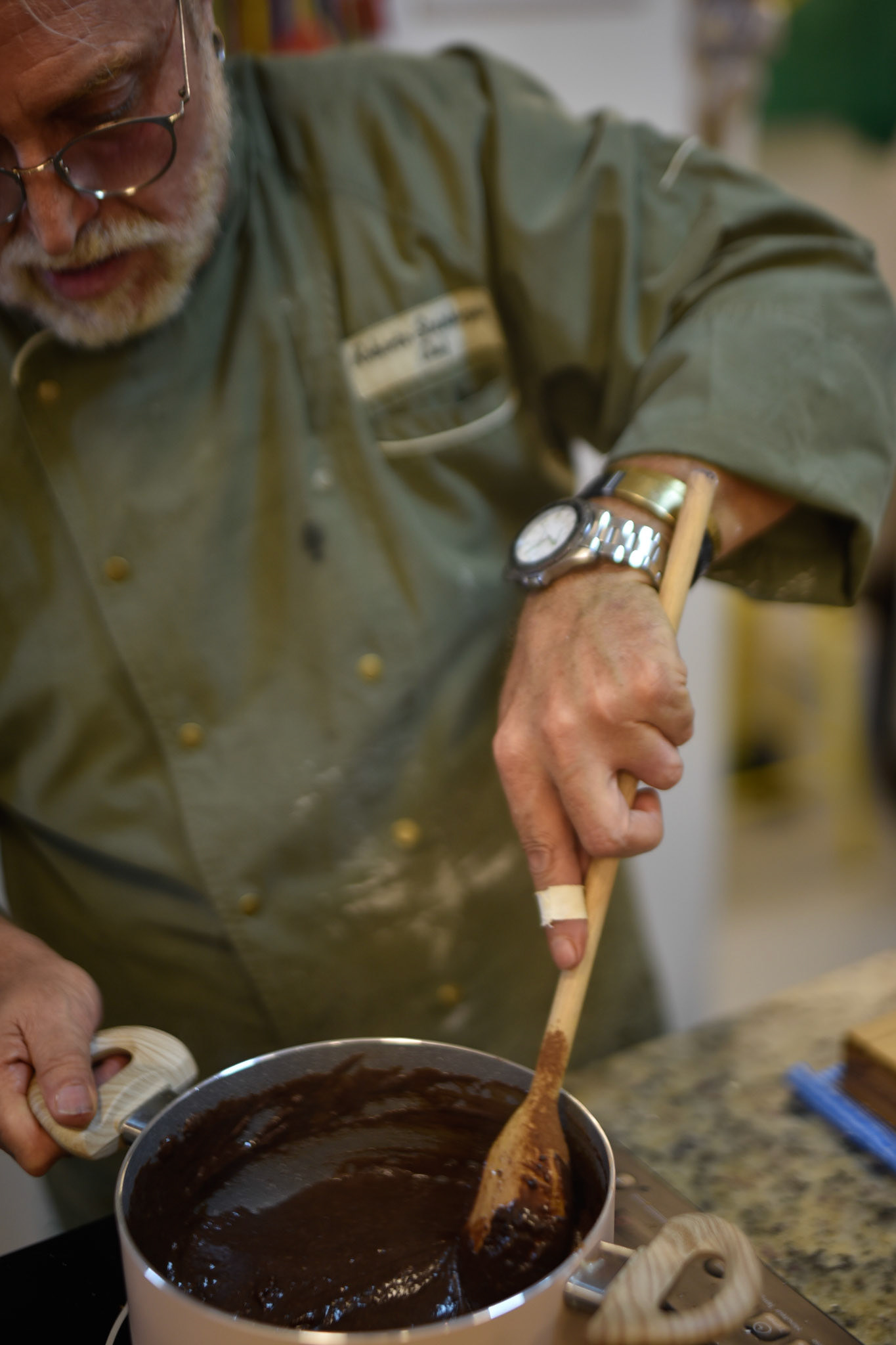 adding the chocolate