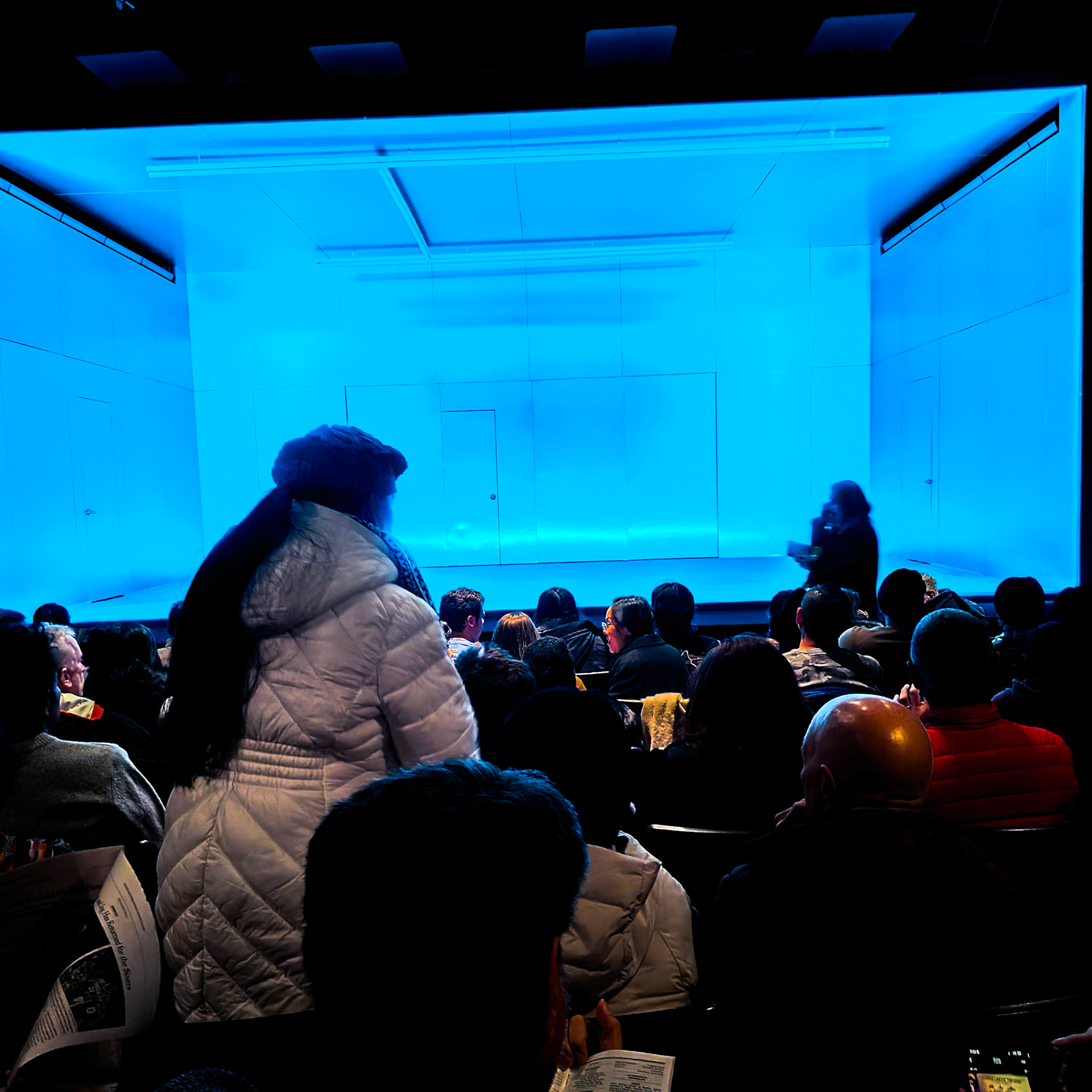 simple set of the play Data at the Lucille Lortel theater