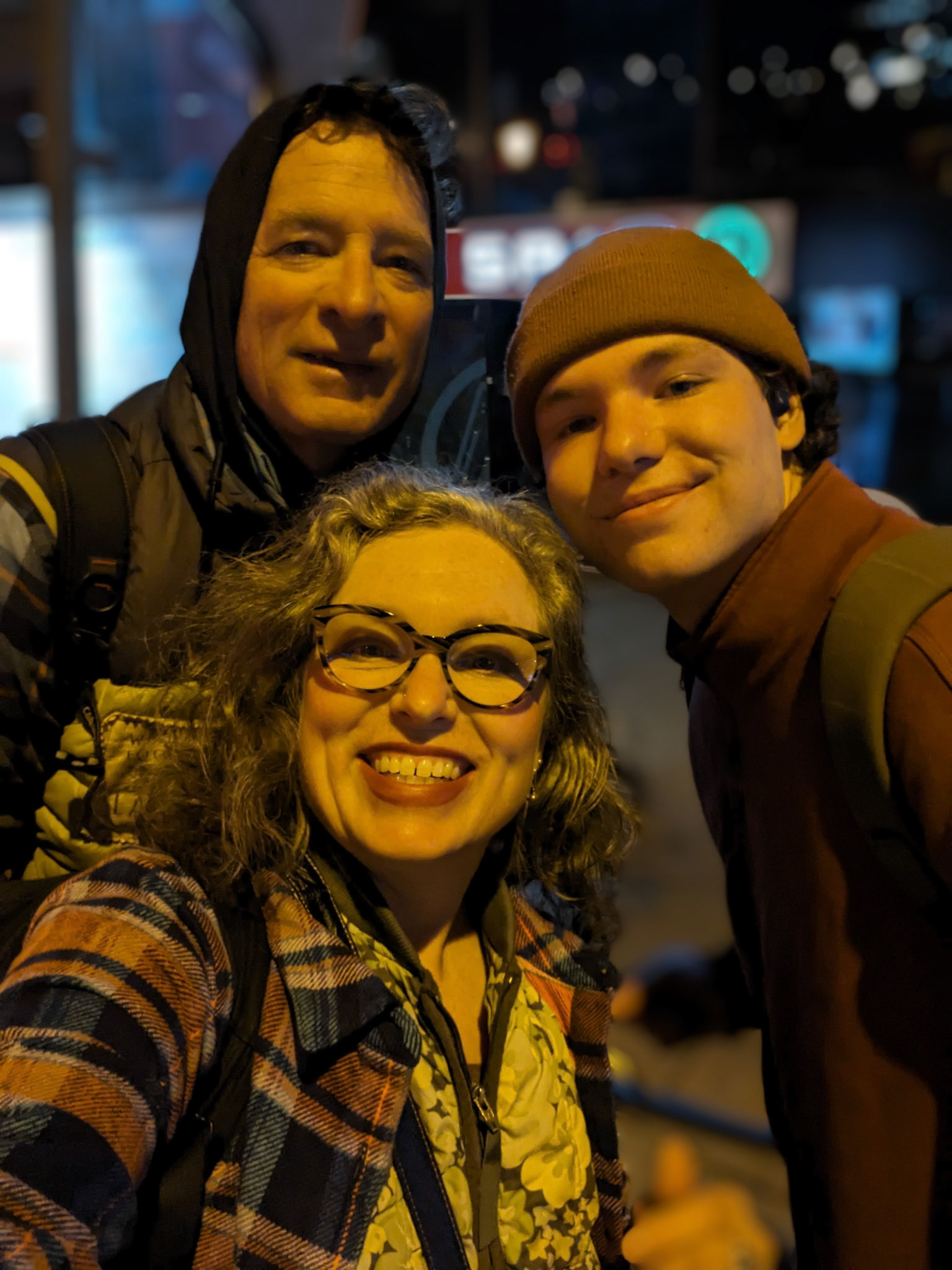 our parting shot at the buss stop at 530 am