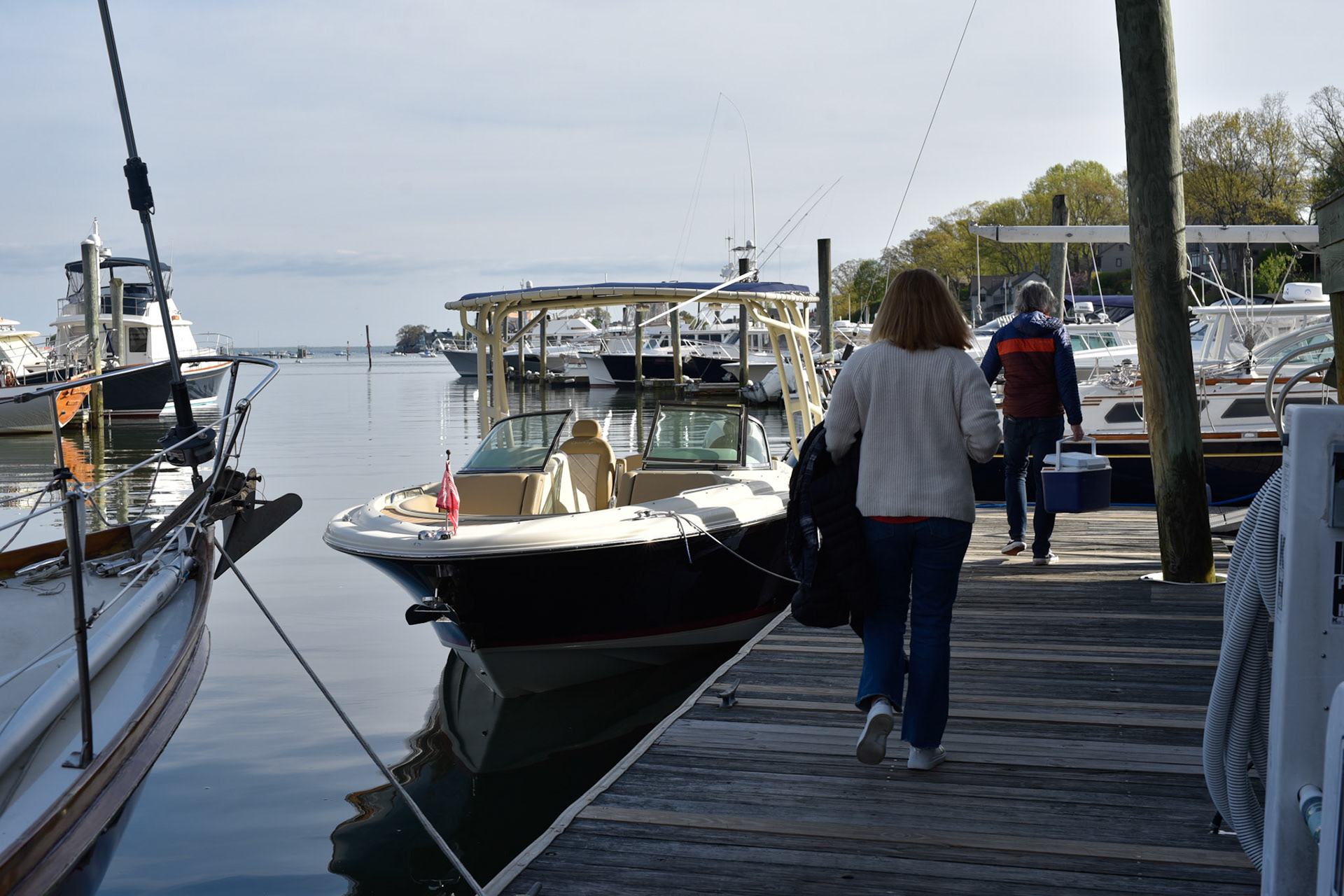 carrying the goods to the boat