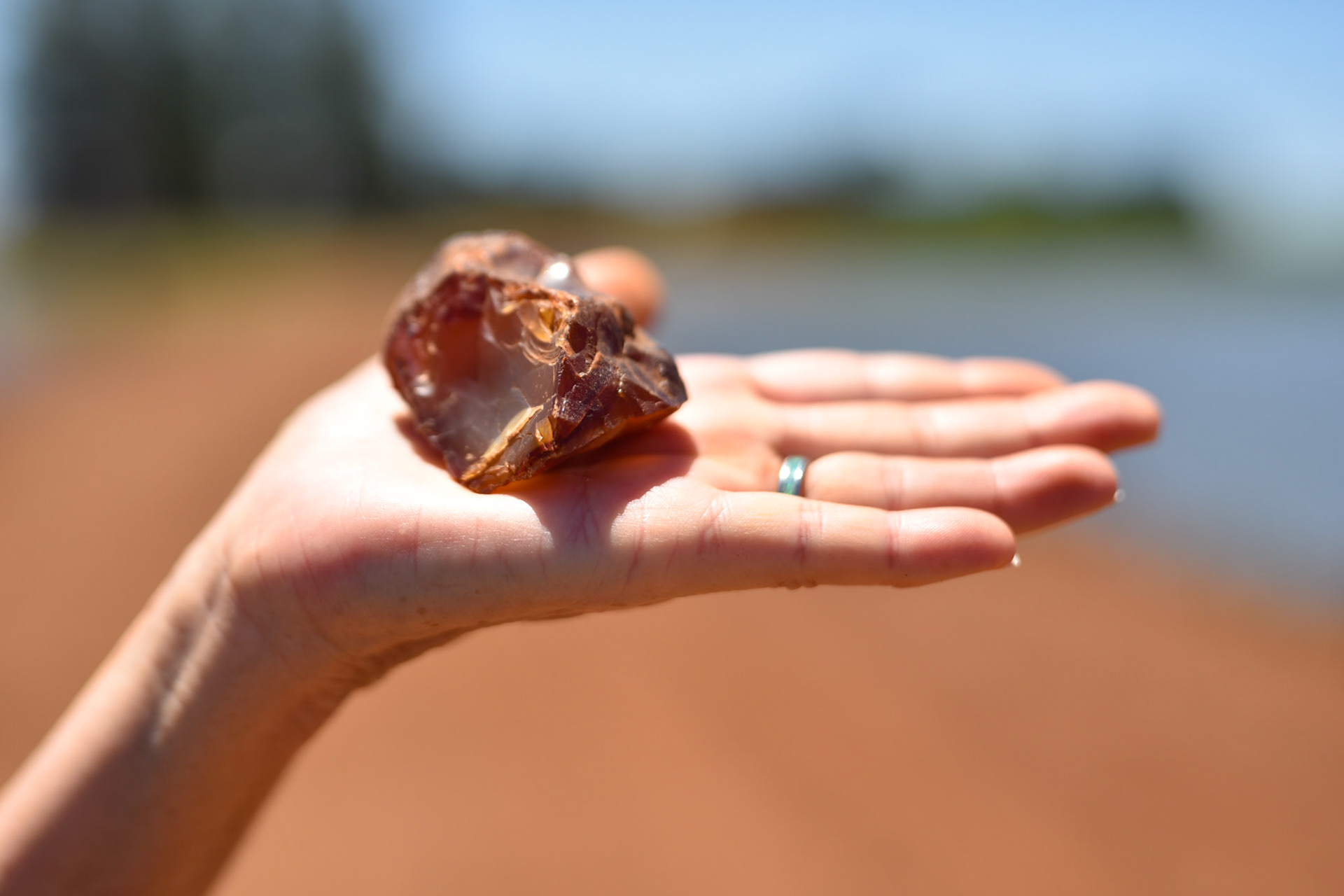 Maggie found her Brazilian agate!