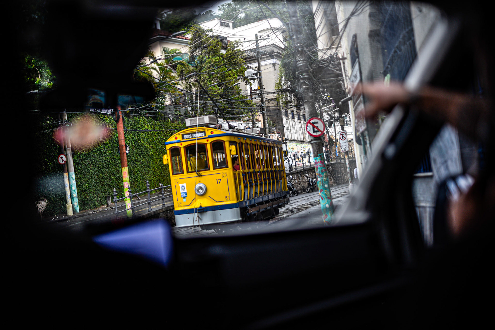 the yellow trolley is iconic to santa teresa