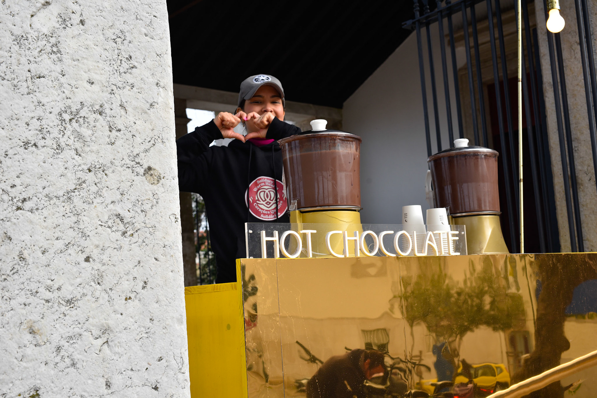 cutie selling hot chocolate