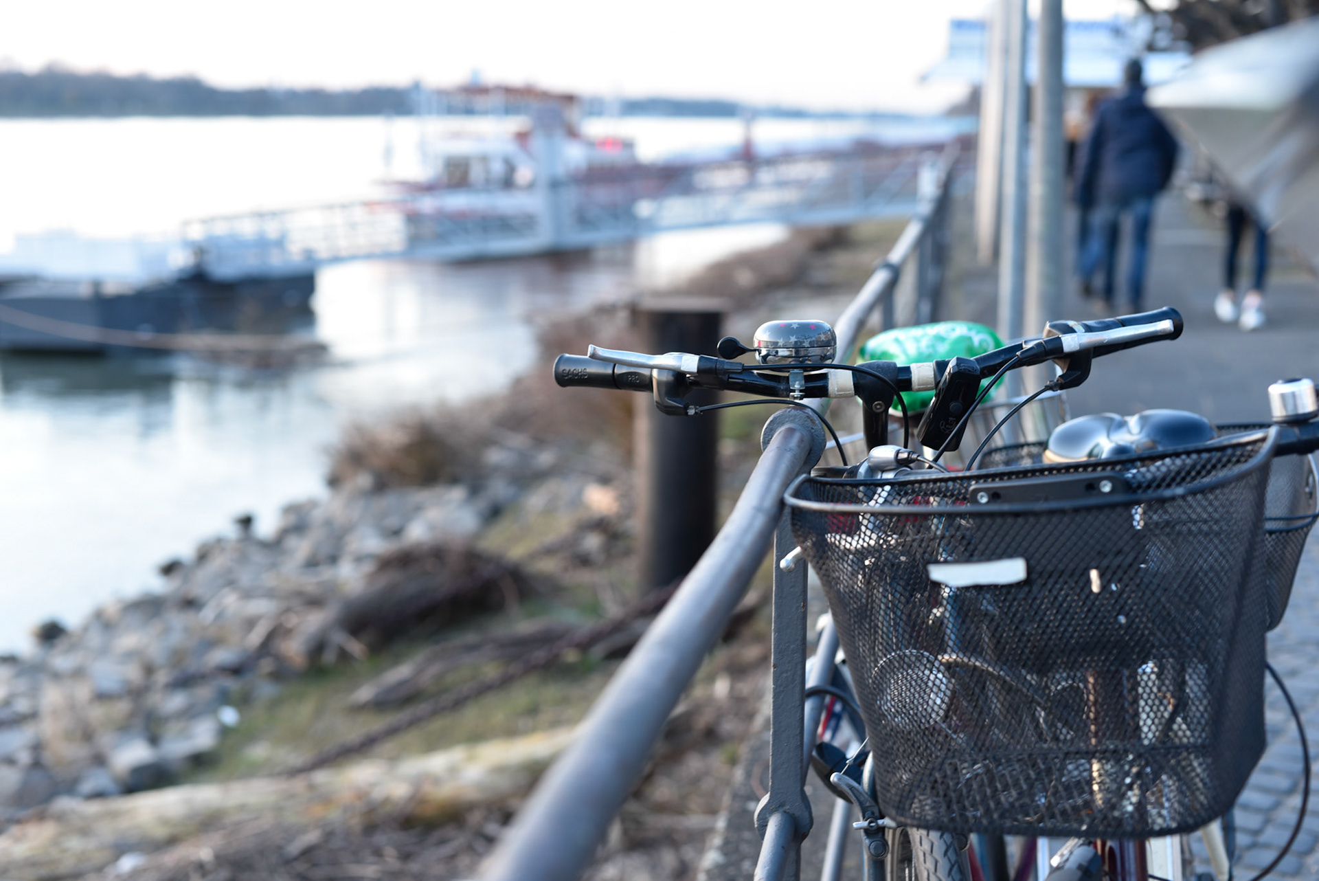 Rhine River with bicycle
