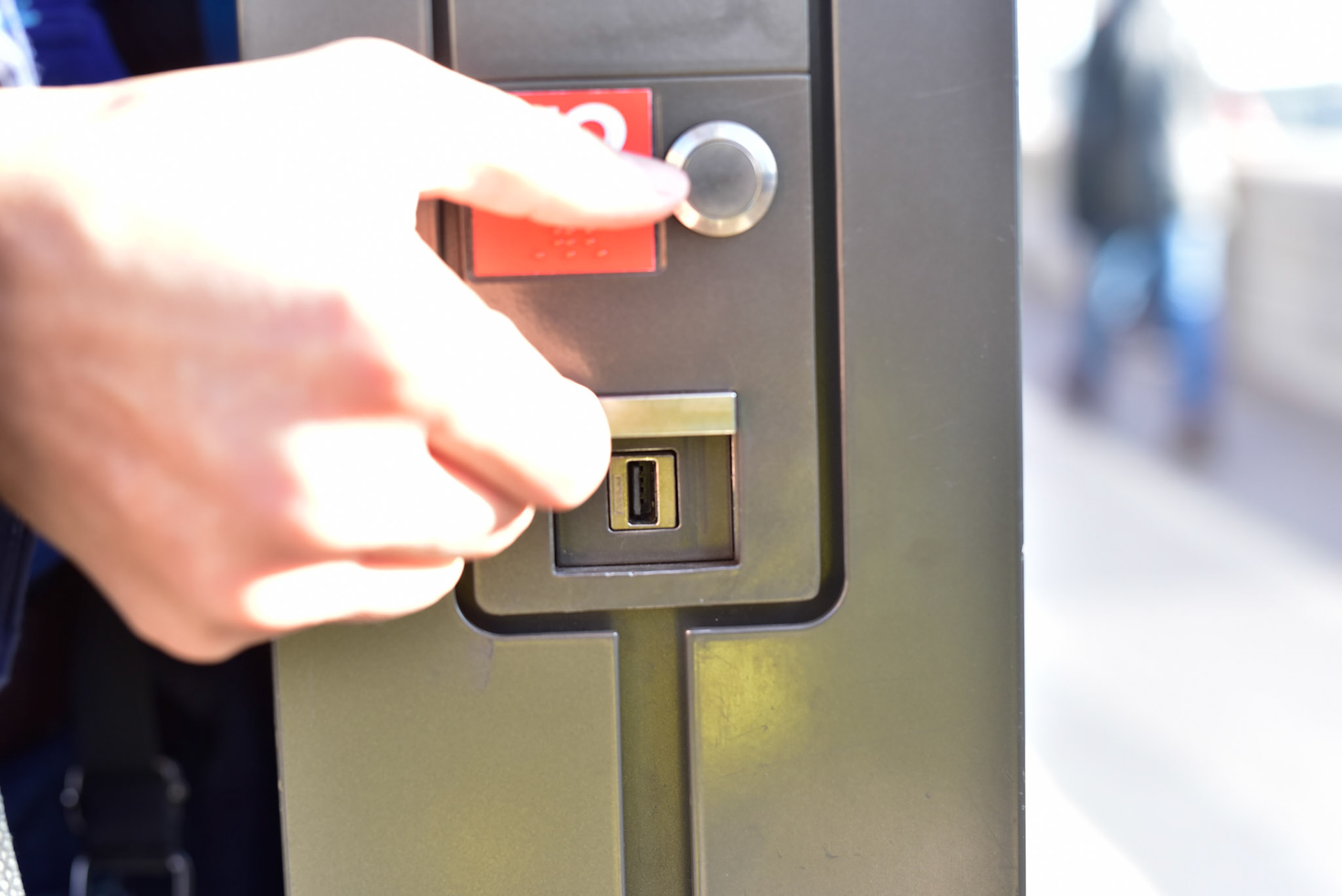 USB charger on the bike racks