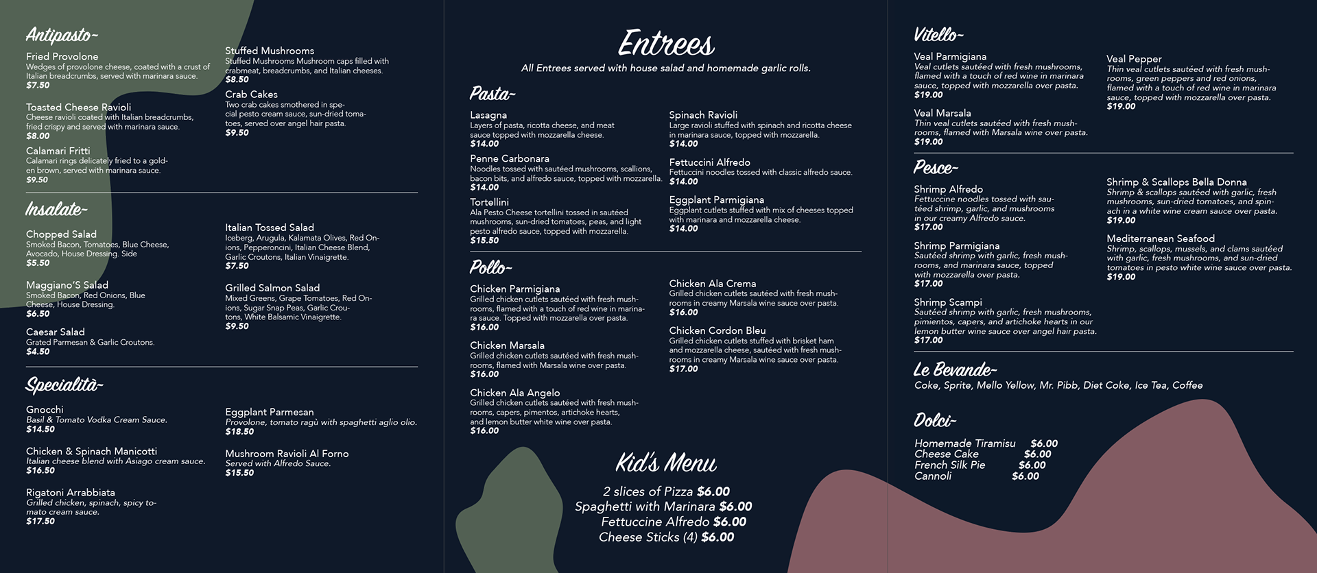 Menu Spread Two | 2024