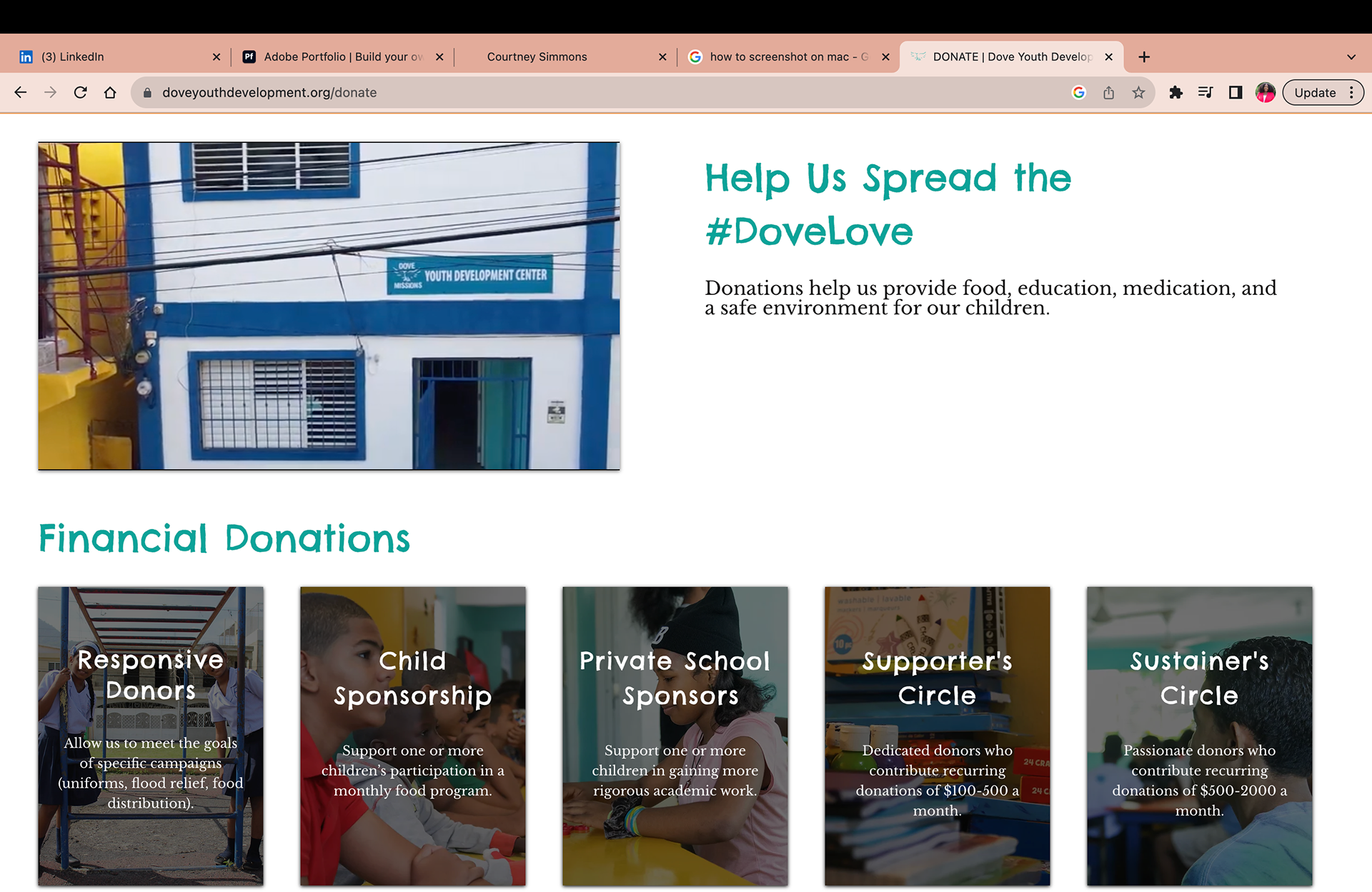 New Donations Page