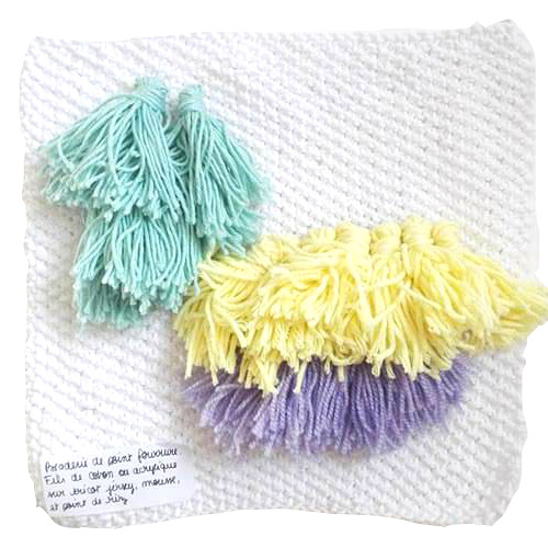 hand knitting and tassels
