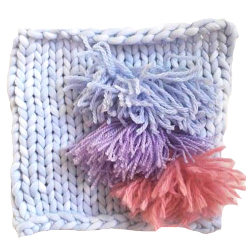 hand knitting and tassels