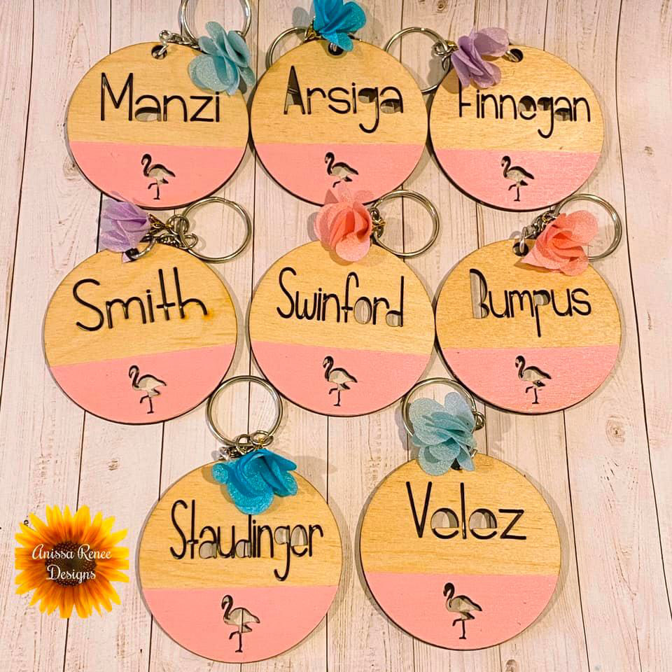 Wood Circle Keychain