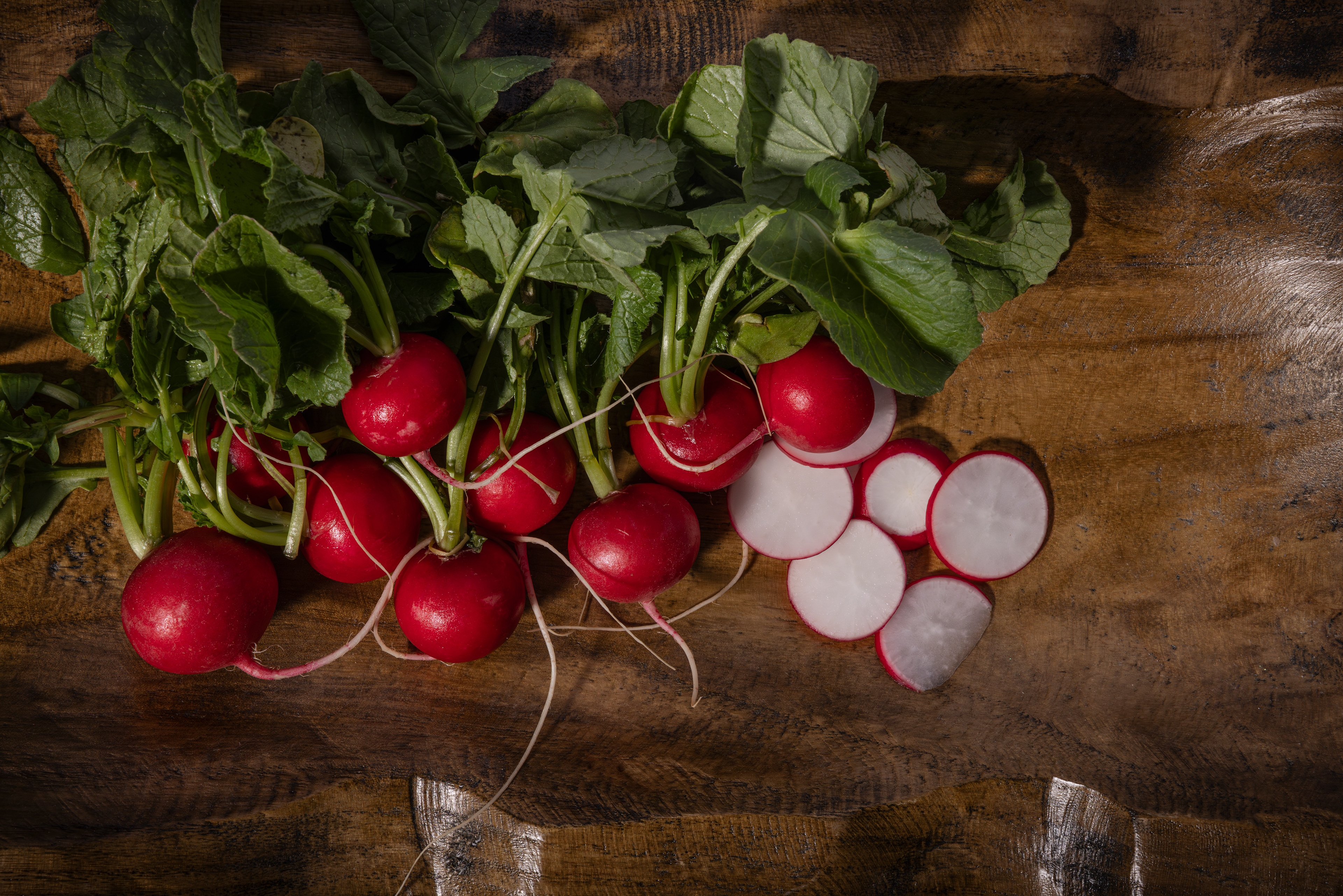 Radishes on Wooden Tray