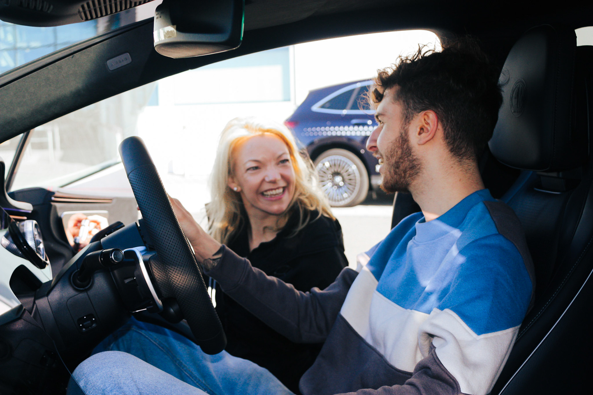 Smiles before the drive.
