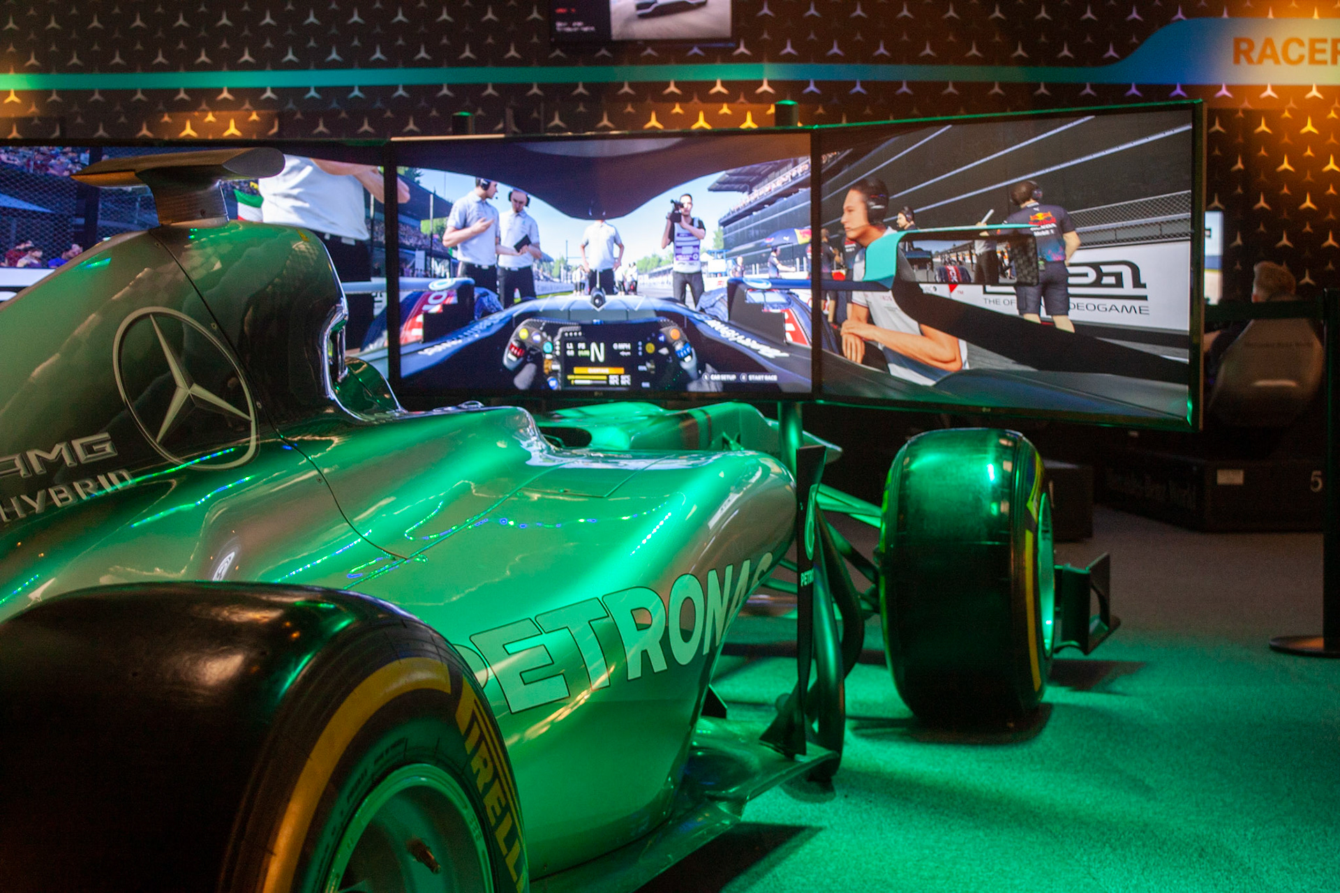 Strap in. Switch on. Go full send in the Mercedes-AMG F1 simulator.