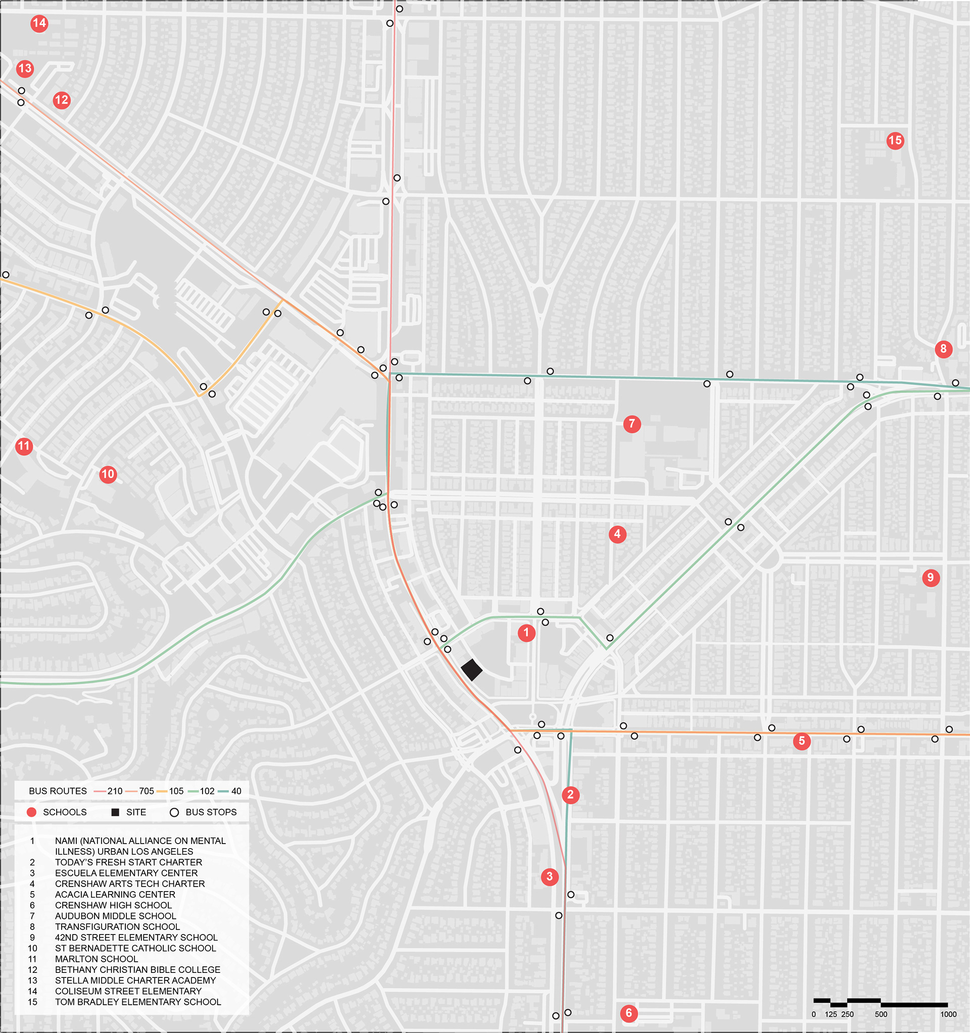 SCHOOLS AND BUS STOP NETWORK