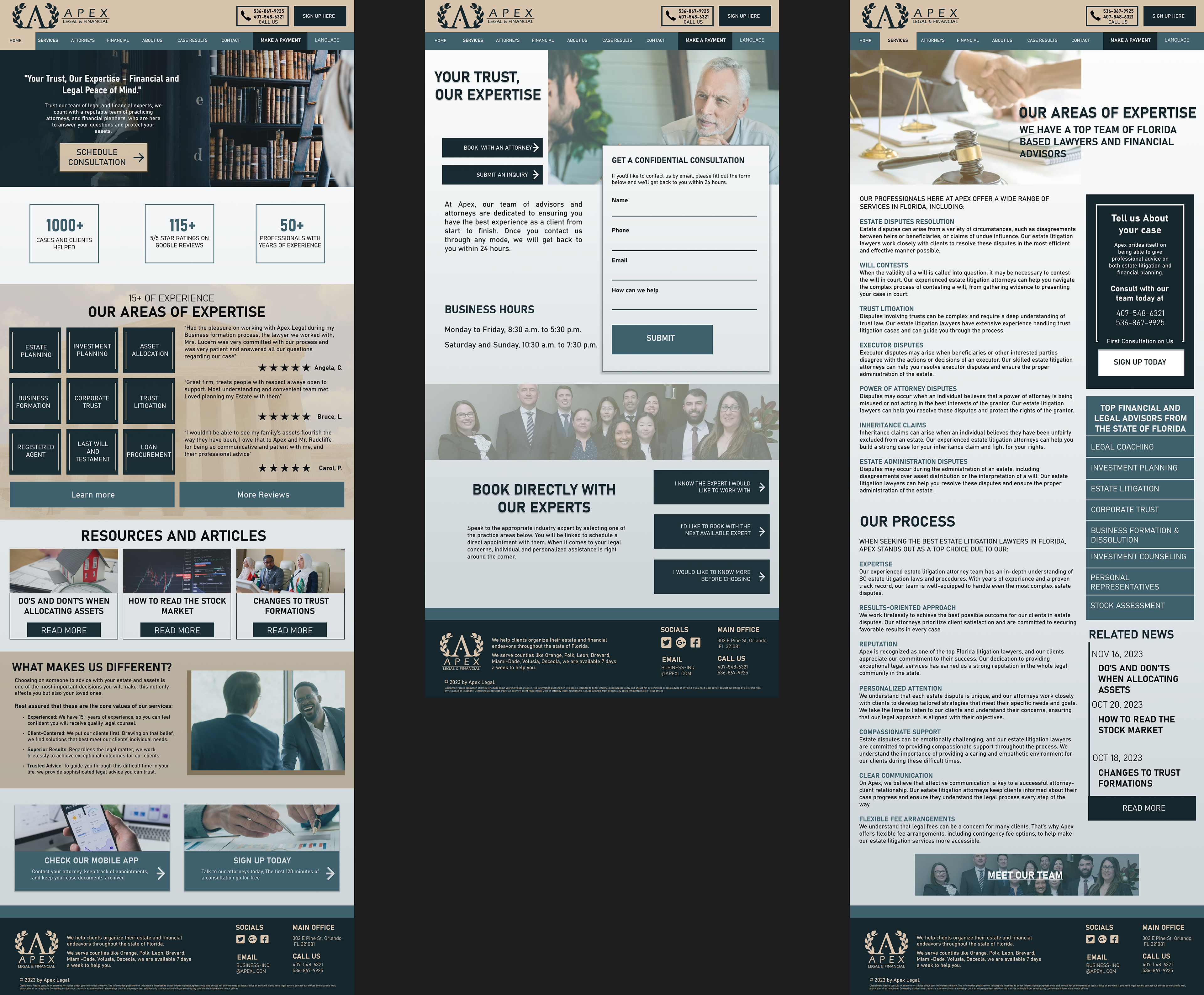 Full Website pages