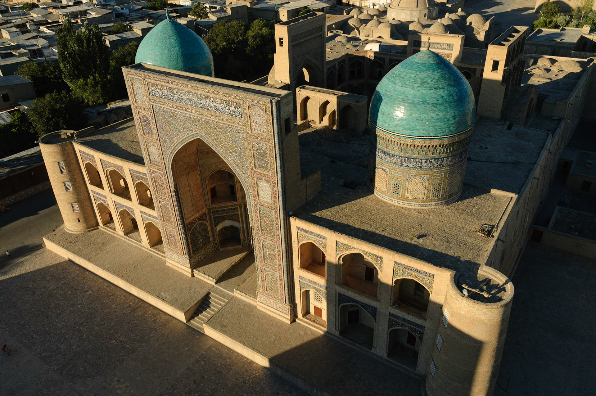 Mir-i-Arab Medressa viewed from Kalon minaret, Bukhara