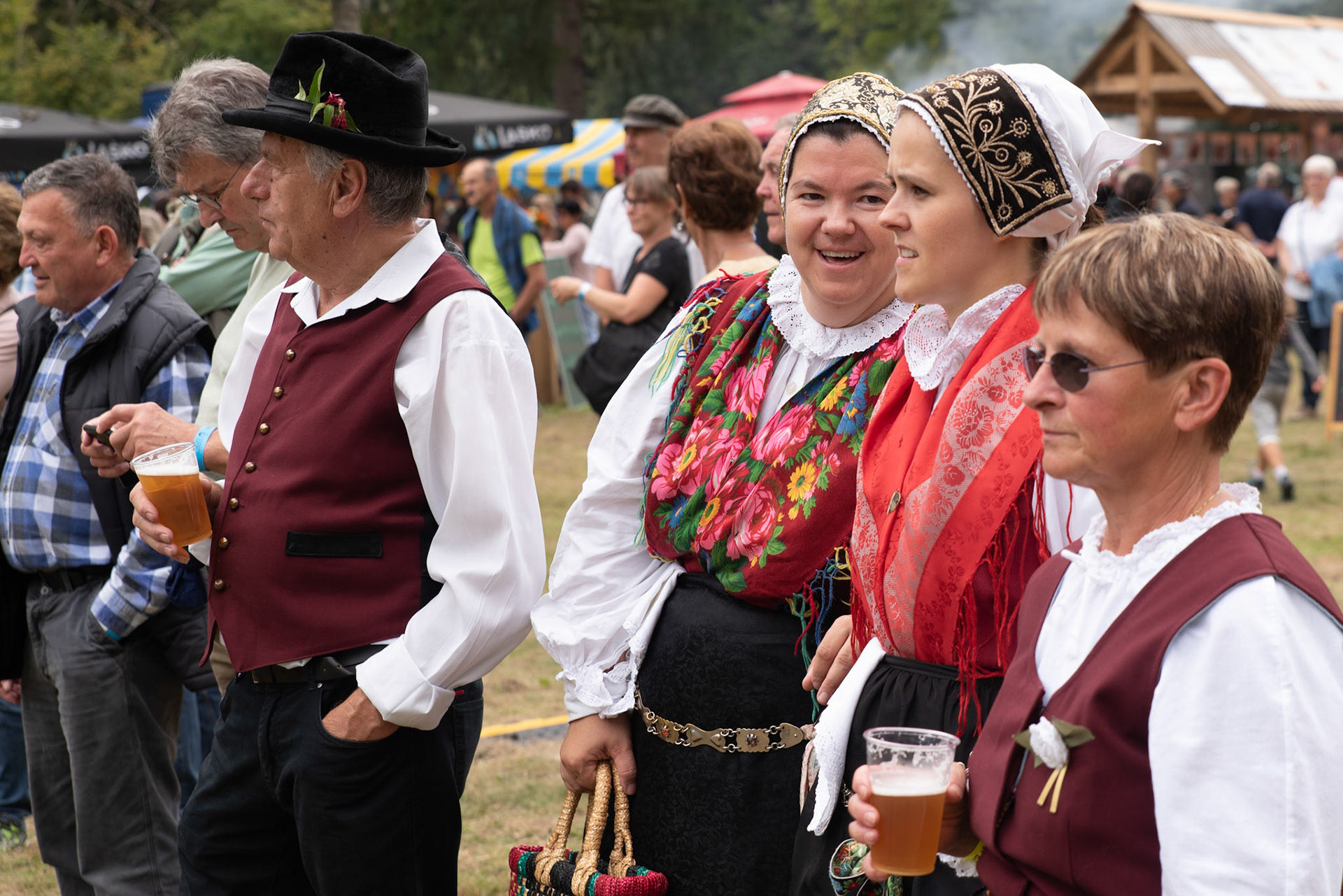 Watching the folk dance performance