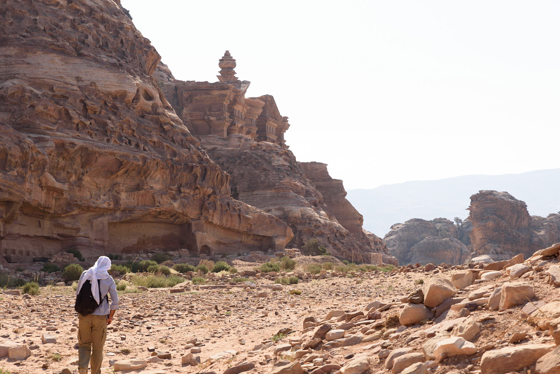 Hike to Petra, view towards Al-Deir (the Monastry)