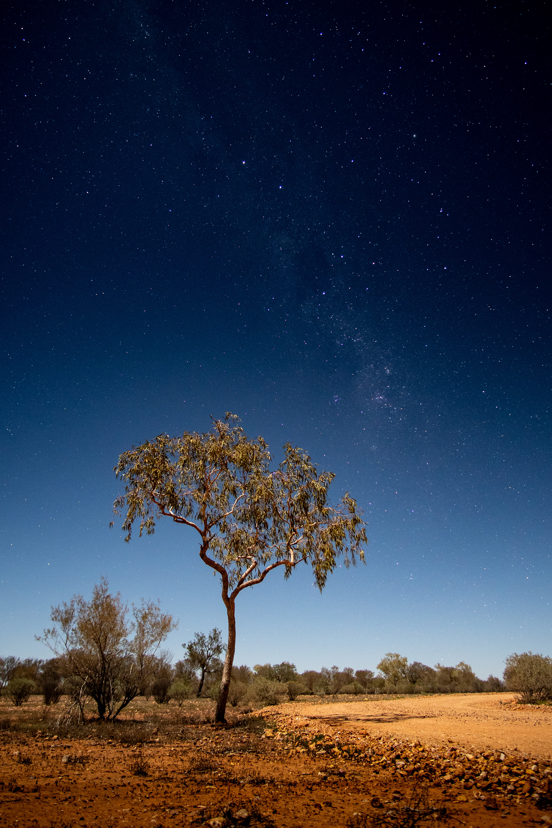 Milky way under a full moon